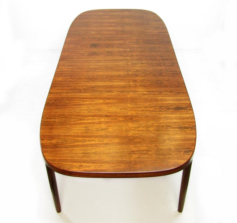 1960s Danish Banquet Dining Table in Rio Rosewood by Harry Ostergaard In Good Condition In Shepperton, Surrey