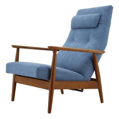 1960s Danish Beech Reclining Easy Chair