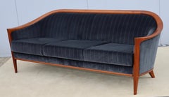 1960's Danish Bertil Fridhagen Teak Sofa In Velvet Upholstery