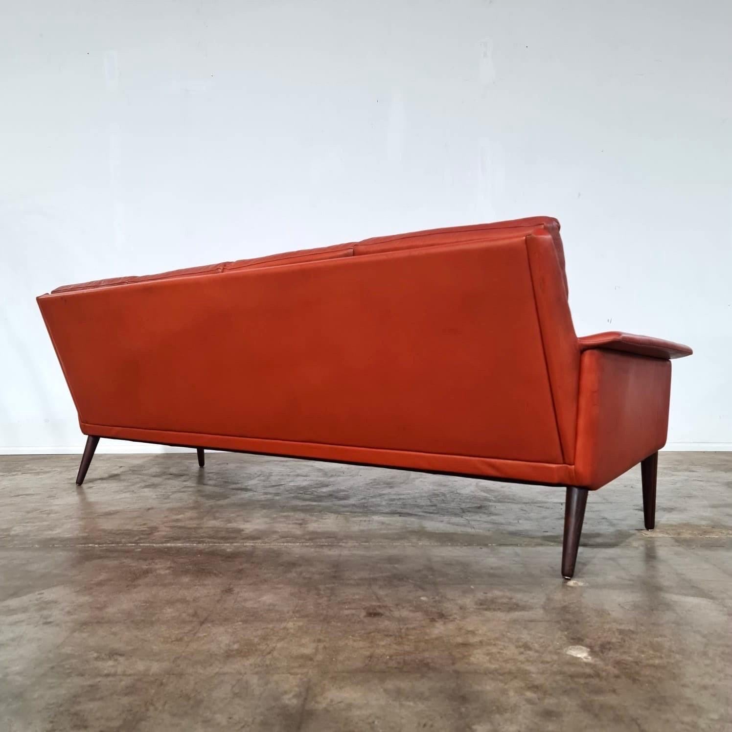 Mid-Century Modern 1960's Danish Borge Mogensen Leather Sofa For Sale