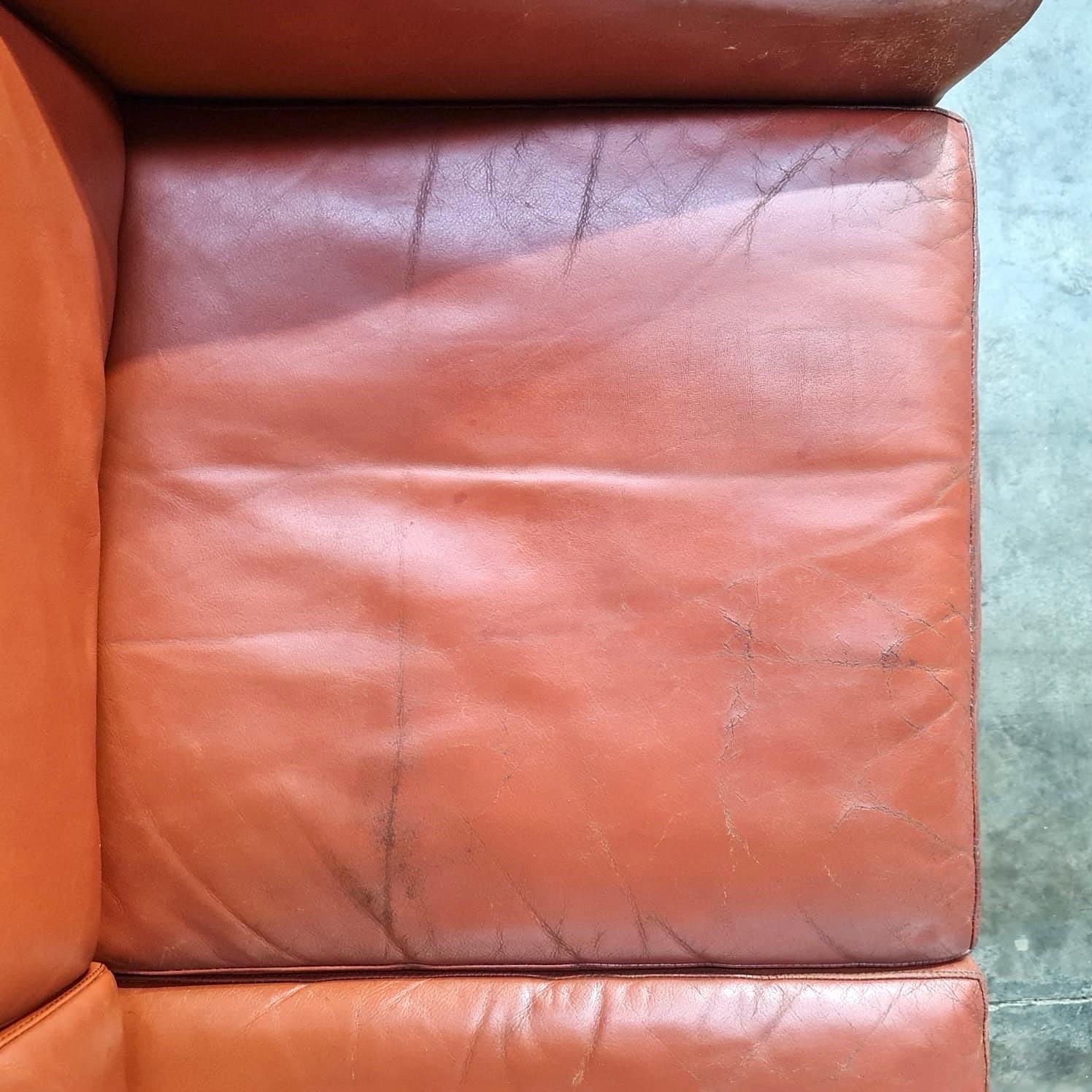 1960's Danish Borge Mogensen Leather Sofa For Sale 1