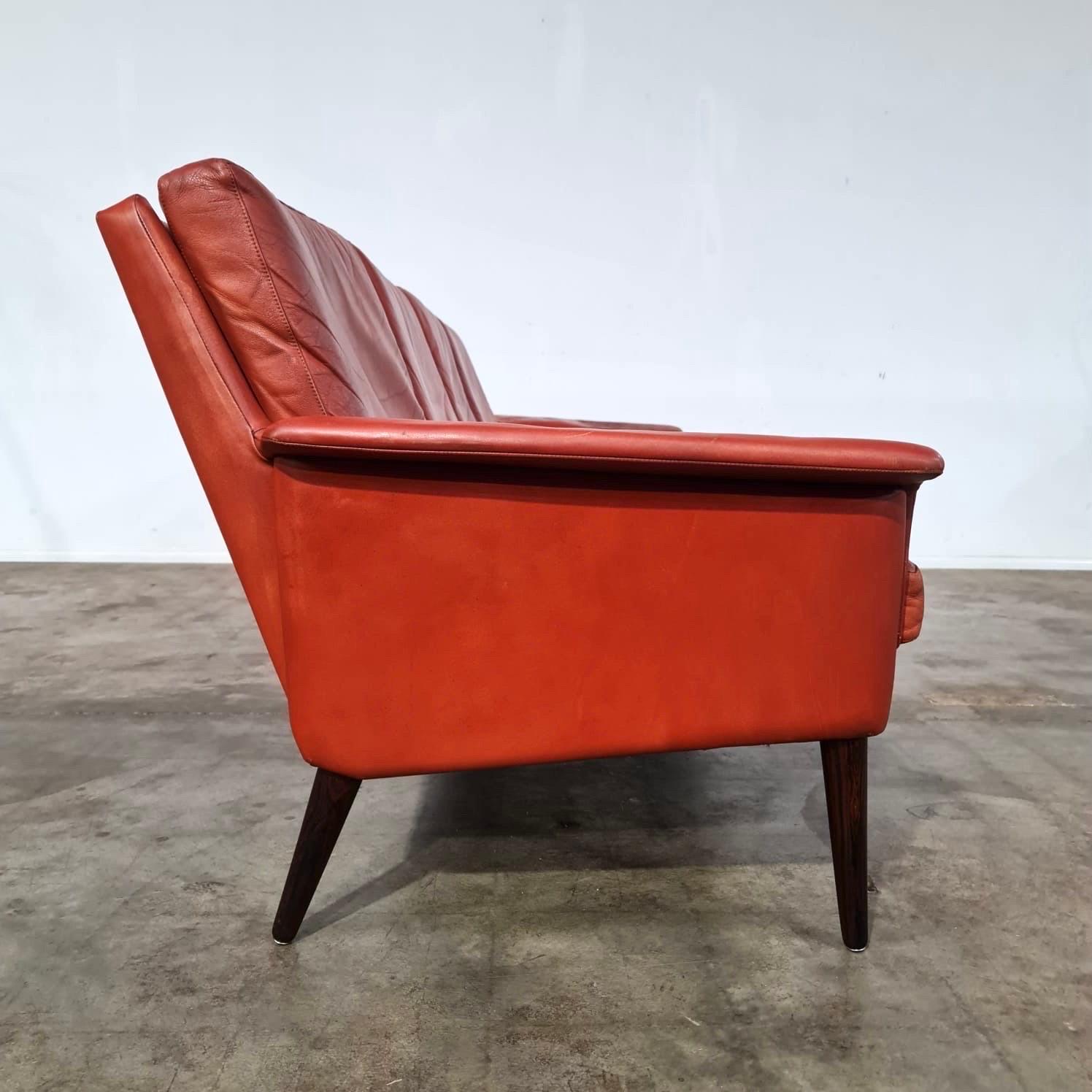 1960's Danish Borge Mogensen Leather Sofa For Sale 2