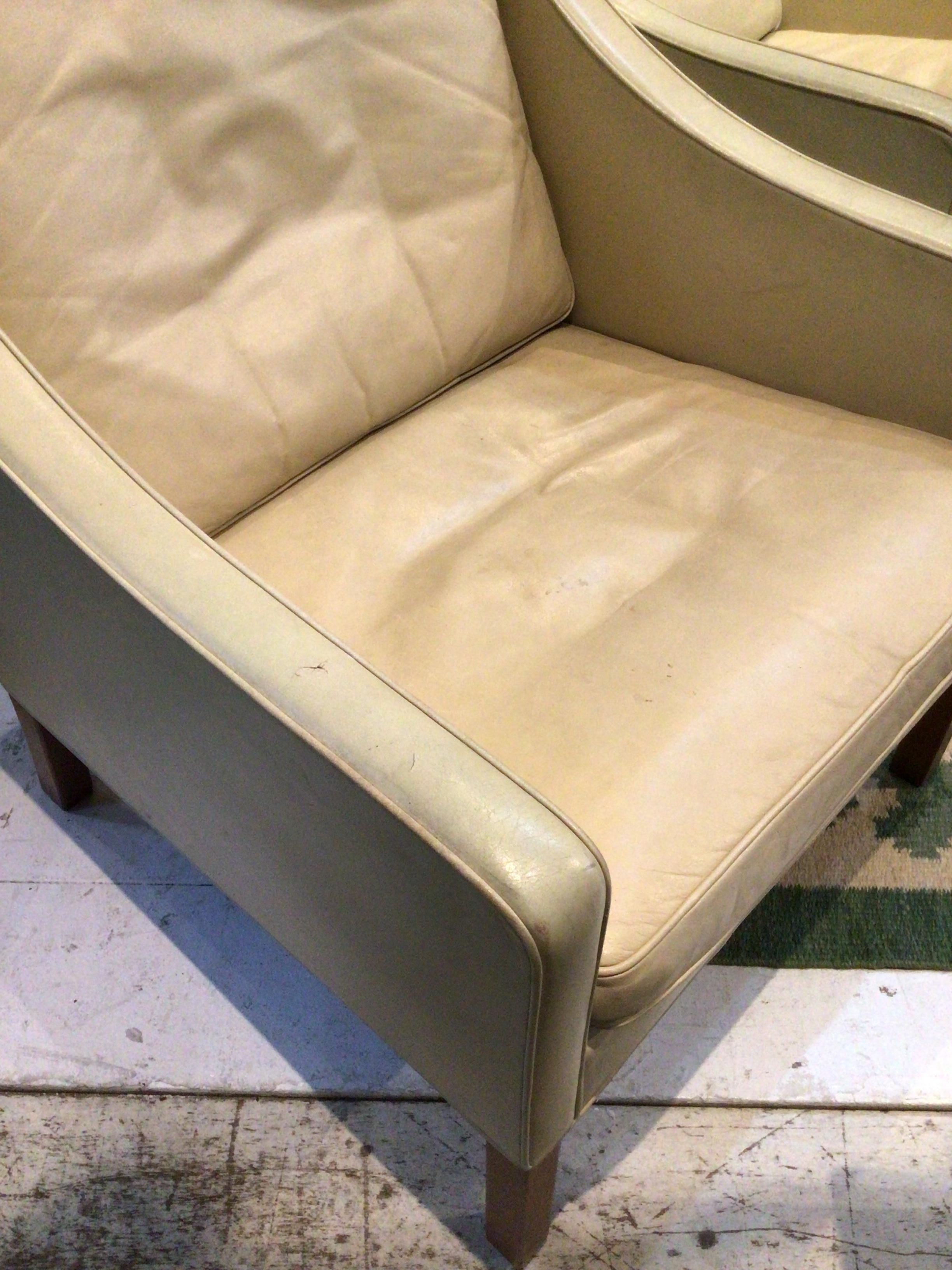 Fauteuils danois des années 1960 en cuir coloré Vellum de Borg, modèle 2207 en vente 2