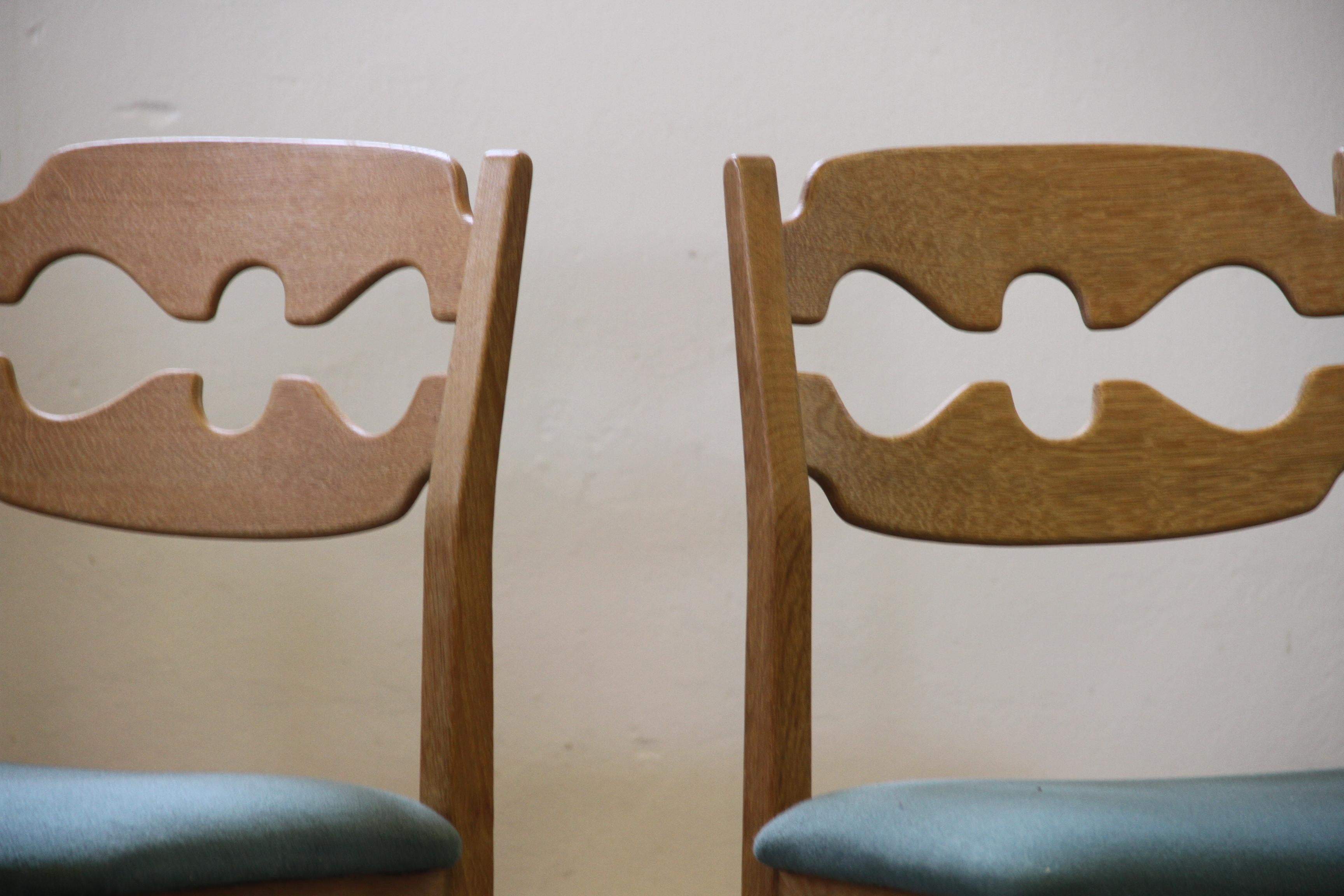 1960s Danish Brutalist Oak Razorblade Dining Chairs attr, to Henning Kjærnulf in vendita 3