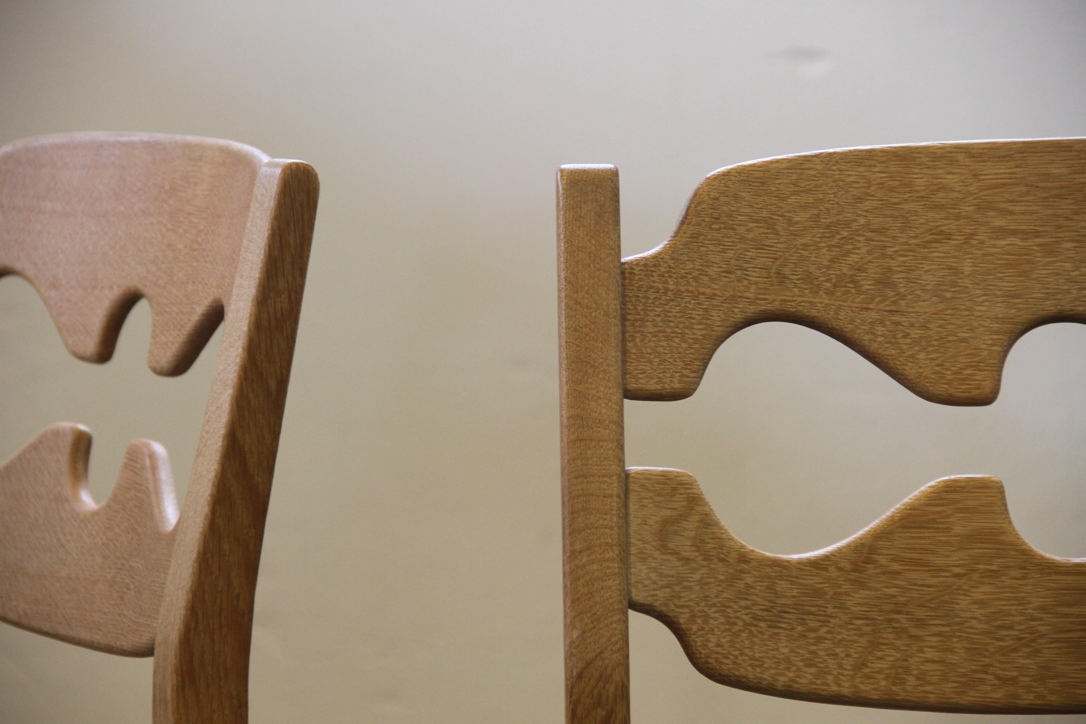 1960s Danish Brutalist Oak Razorblade Dining Chairs attr, to Henning Kjærnulf in vendita 4