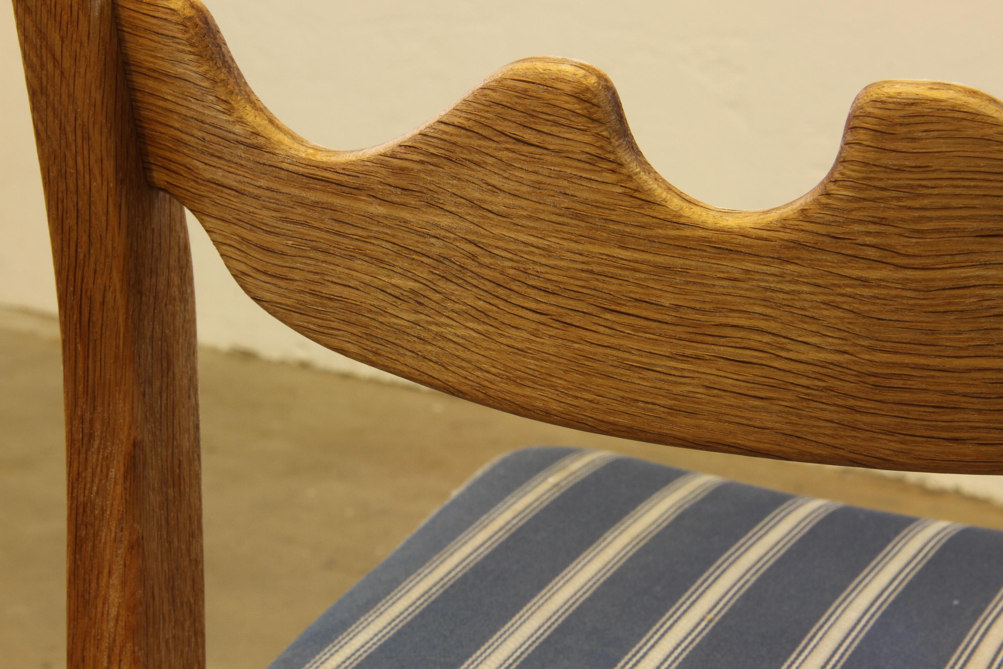 1960s Danish Brutalist Oak Razorblade Dining Chairs by Henning Kjærnulf For Sale 11