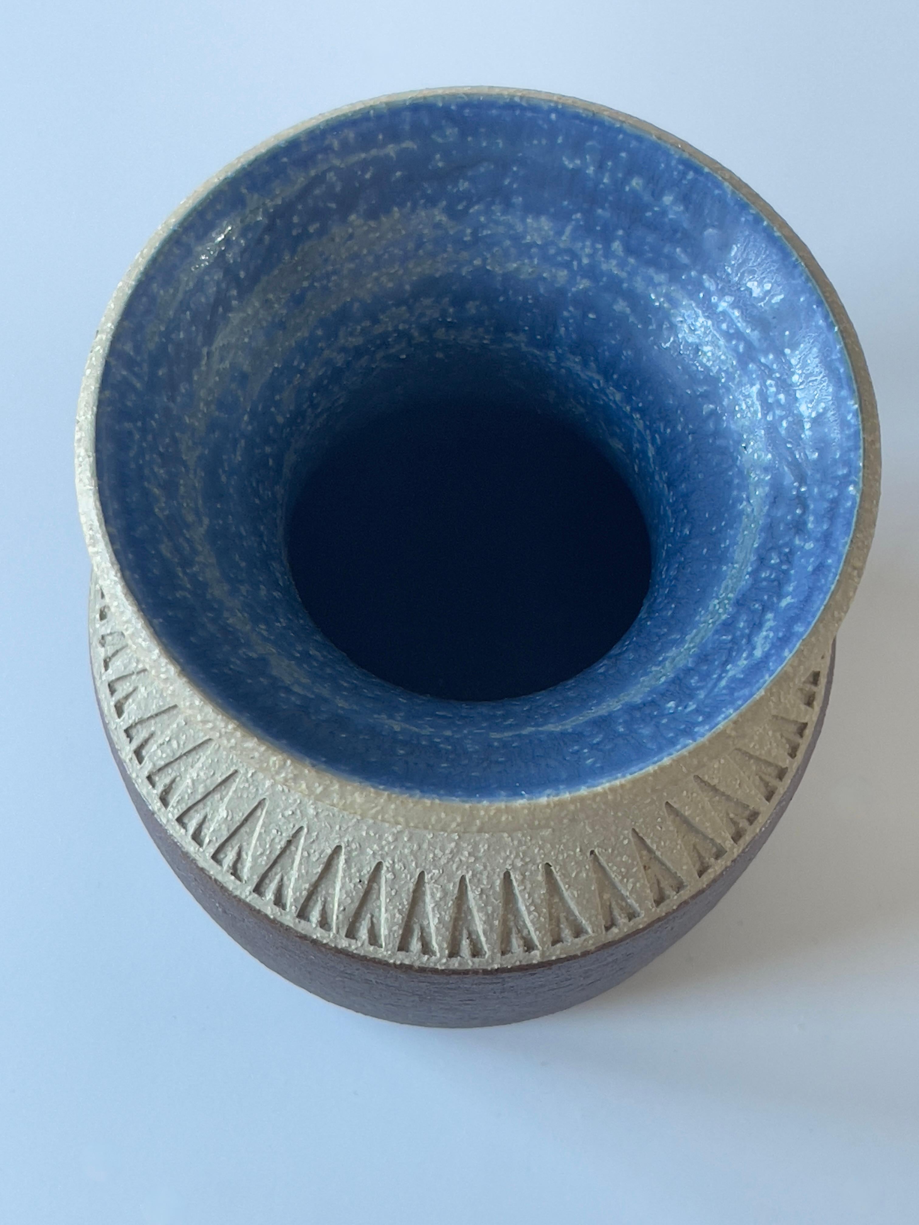 Vernissé Vase en grès du céramiste danois Einar Johansen des années 1960 pour Søholm, Danemark en vente