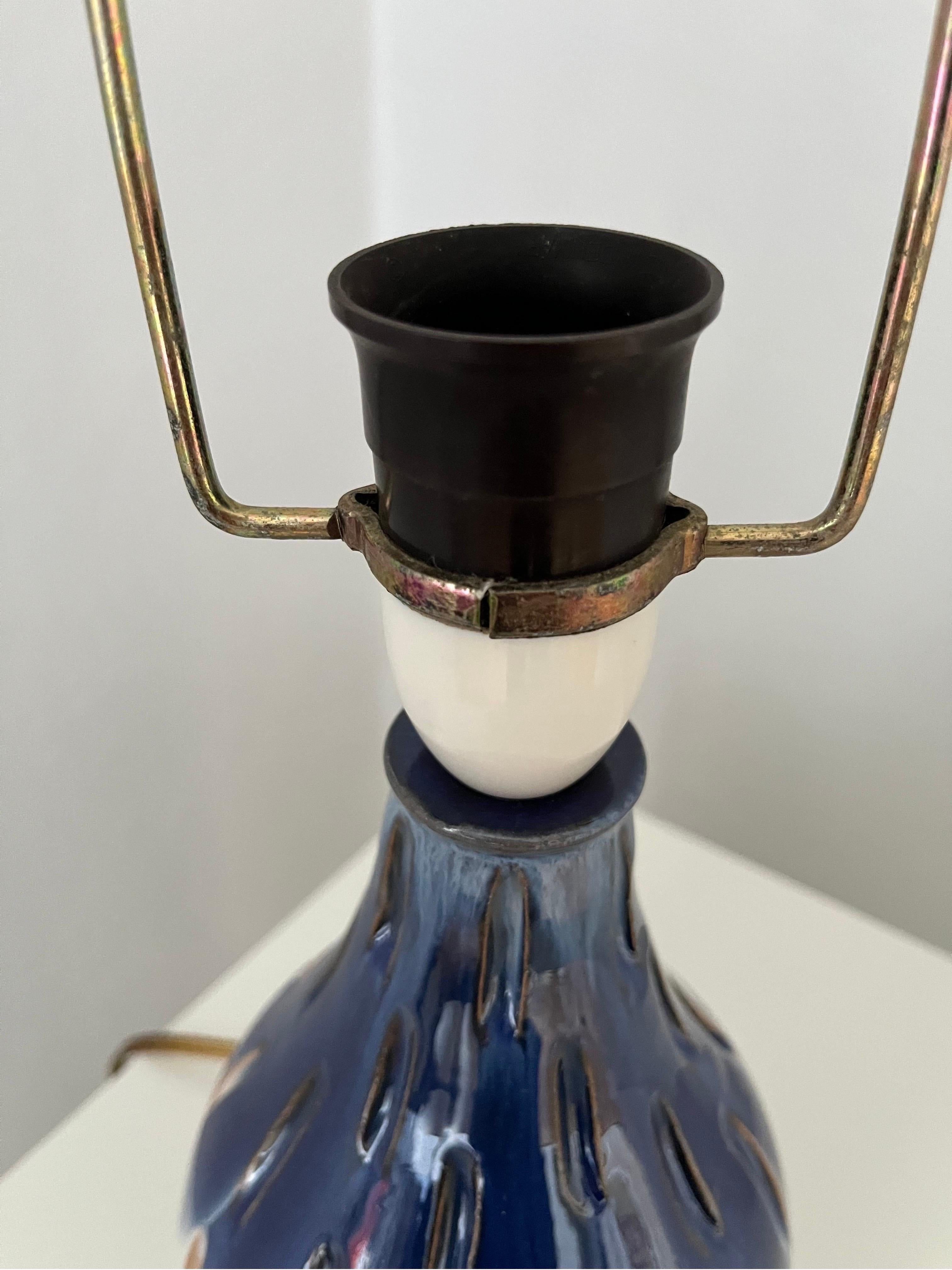 1960s Danish Ceramics Table Lamp by Krogslund Keramik with a gradient glaze For Sale 6