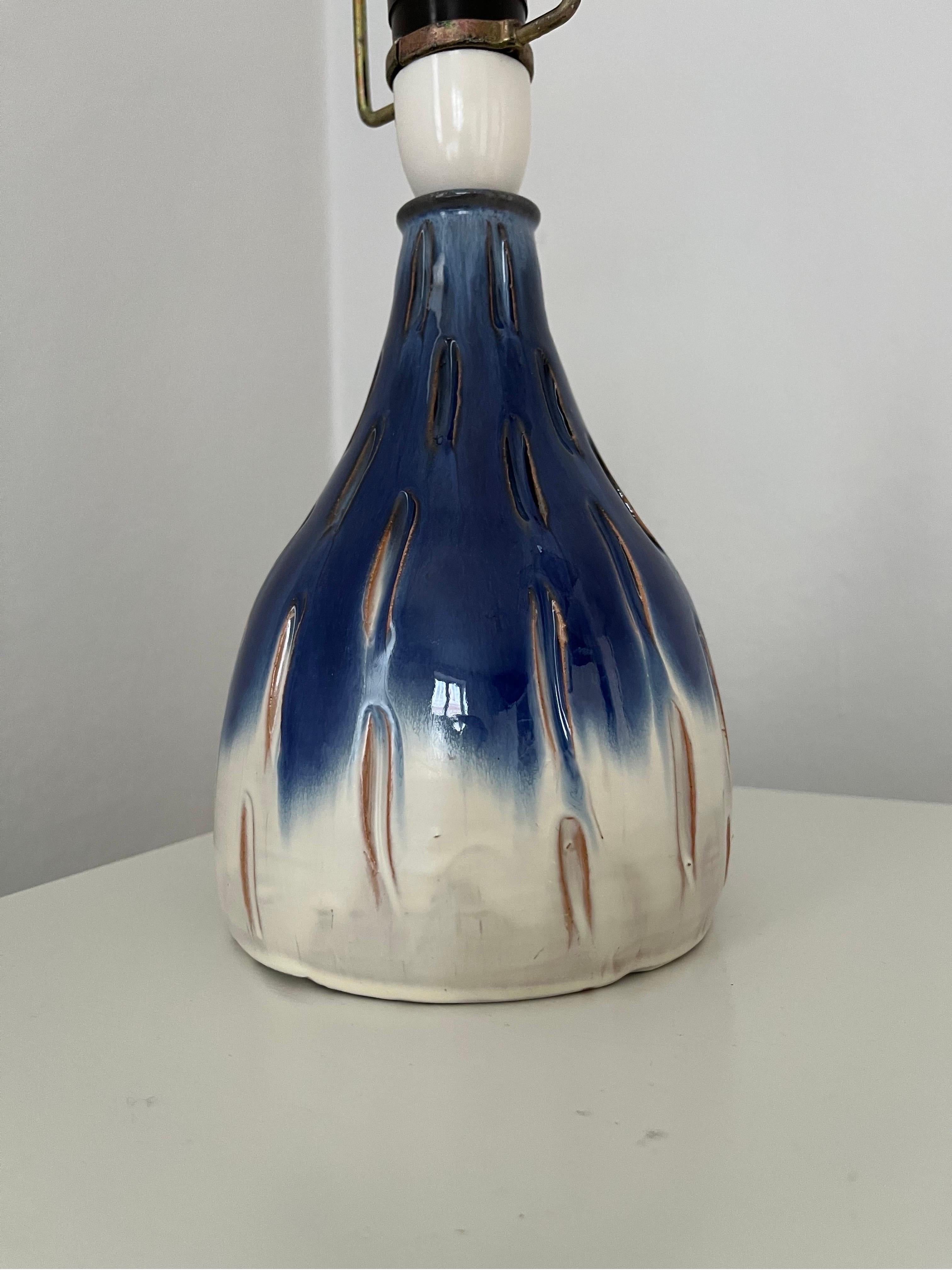 1960s Danish Ceramics Table Lamp by Krogslund Keramik with a gradient glaze For Sale 10