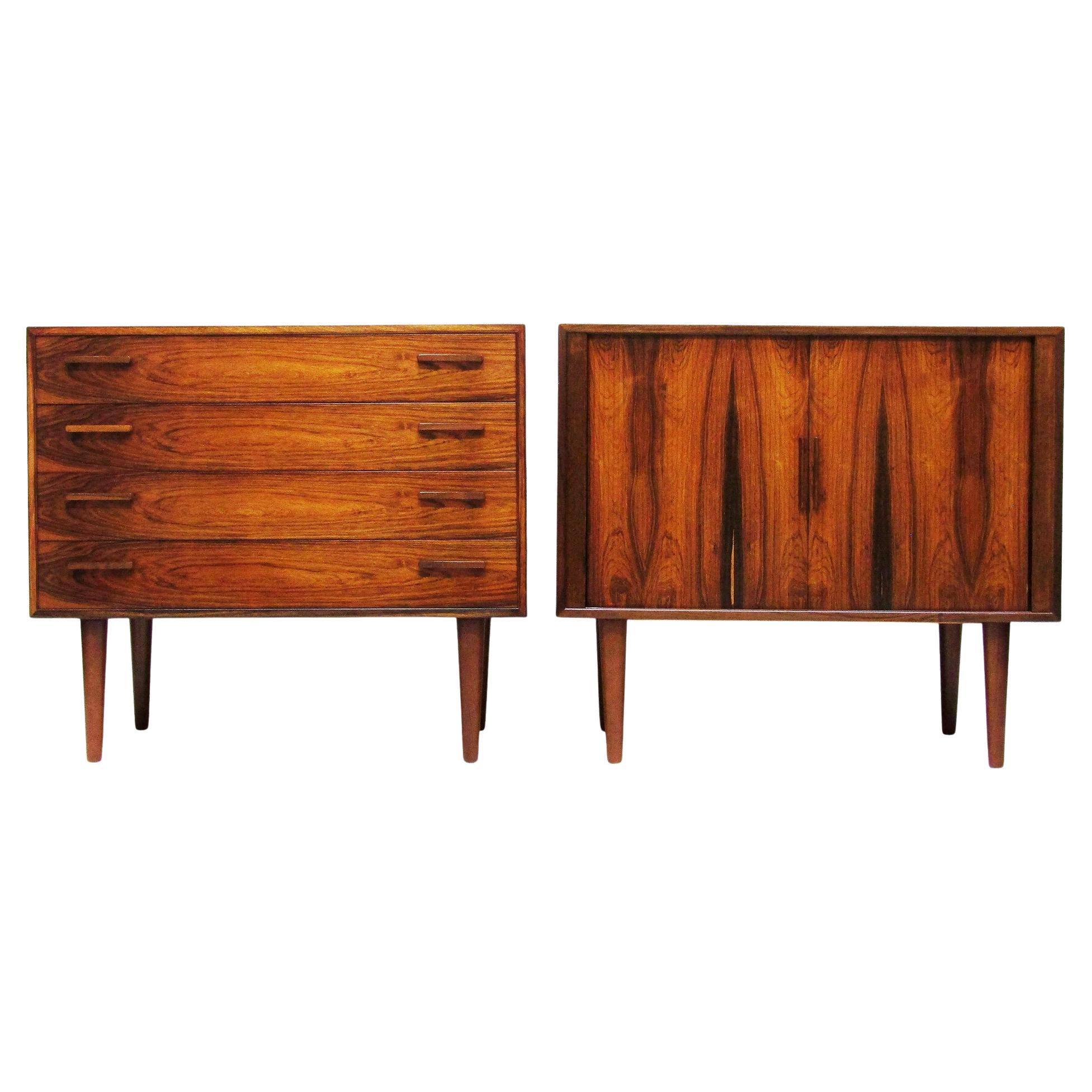 1960s Danish Chest And Cabinet Set In Rosewood By Kai Kristiansen For Fm Mobler