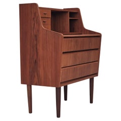 1960s, Danish chest of drawers with foldable mirror, original condition, teak.