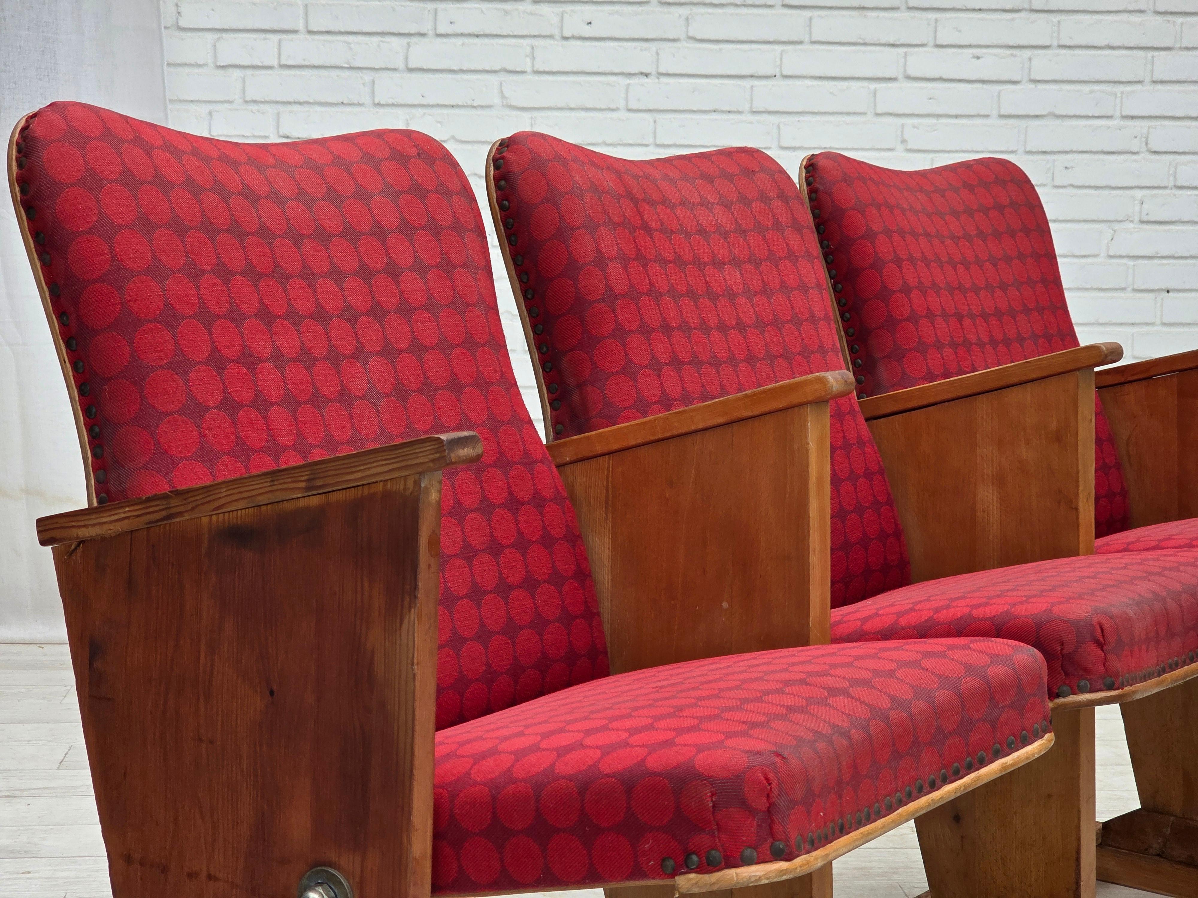 Fauteuils de cinéma danois des années 1960, état d'origine. en vente 6