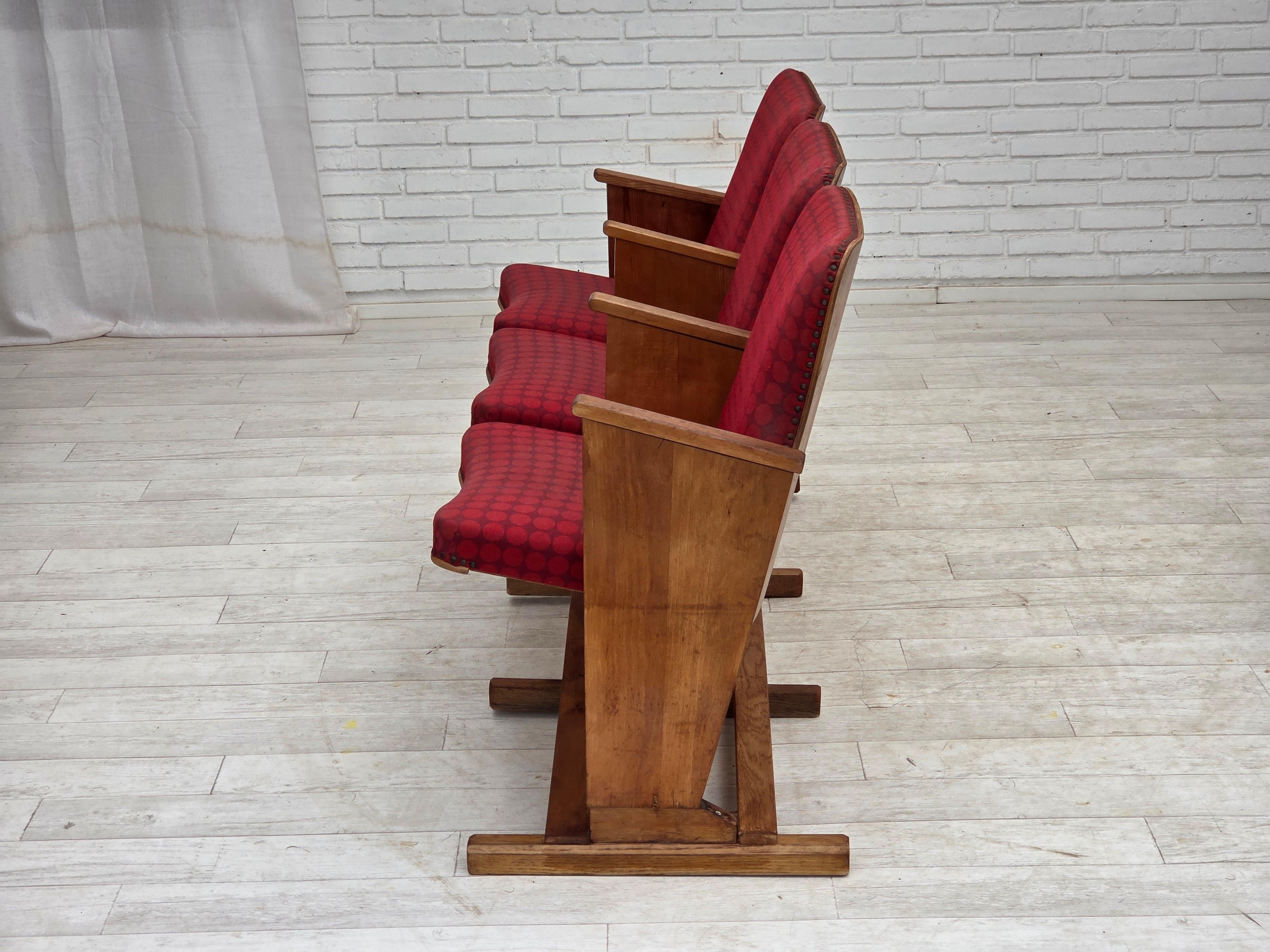 Laine Fauteuils de cinéma danois des années 1960, état d'origine. en vente