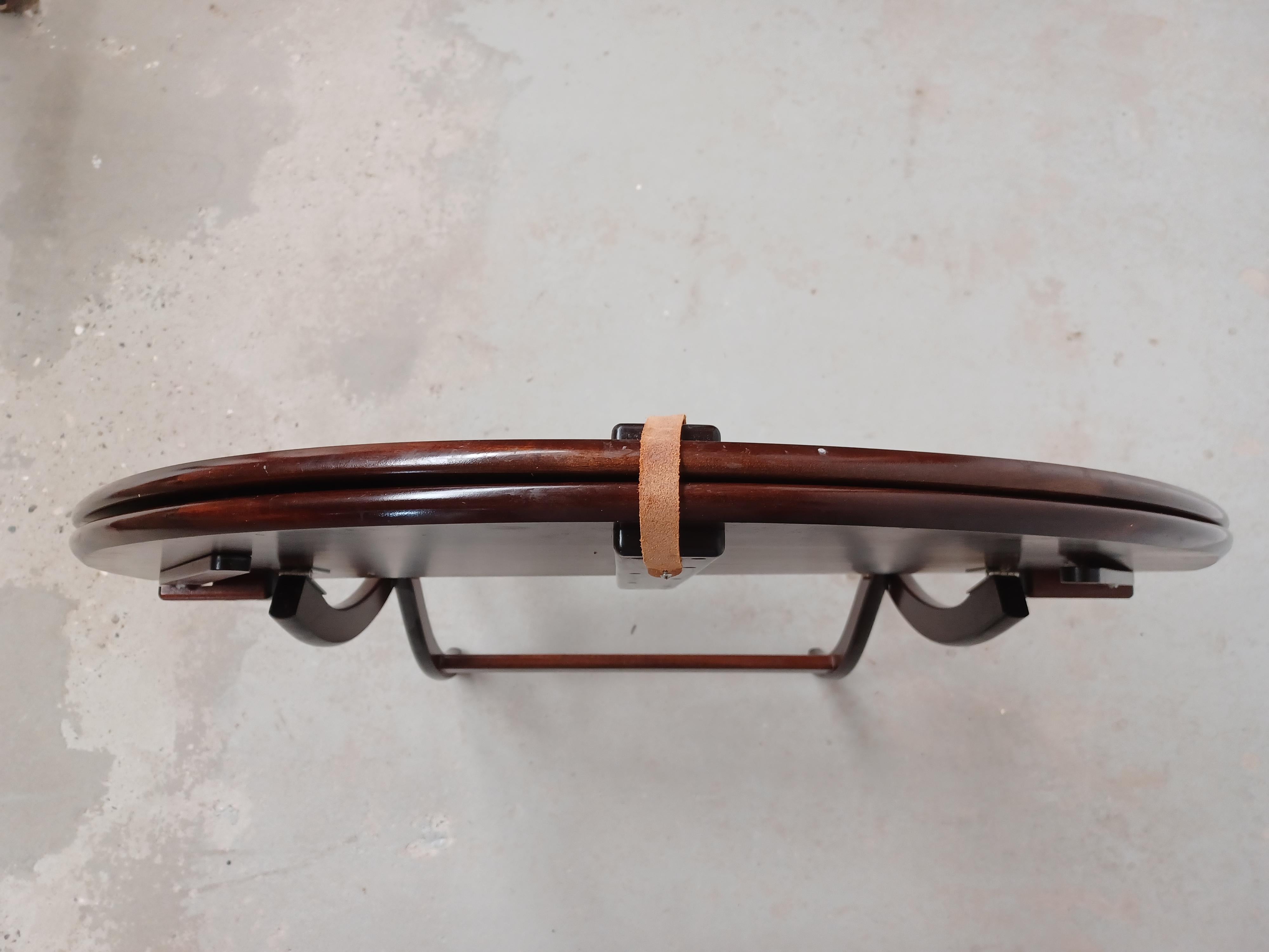 1960s Danish Circular Handcrafted  Foldable Mahogany Coffee Table For Sale 4