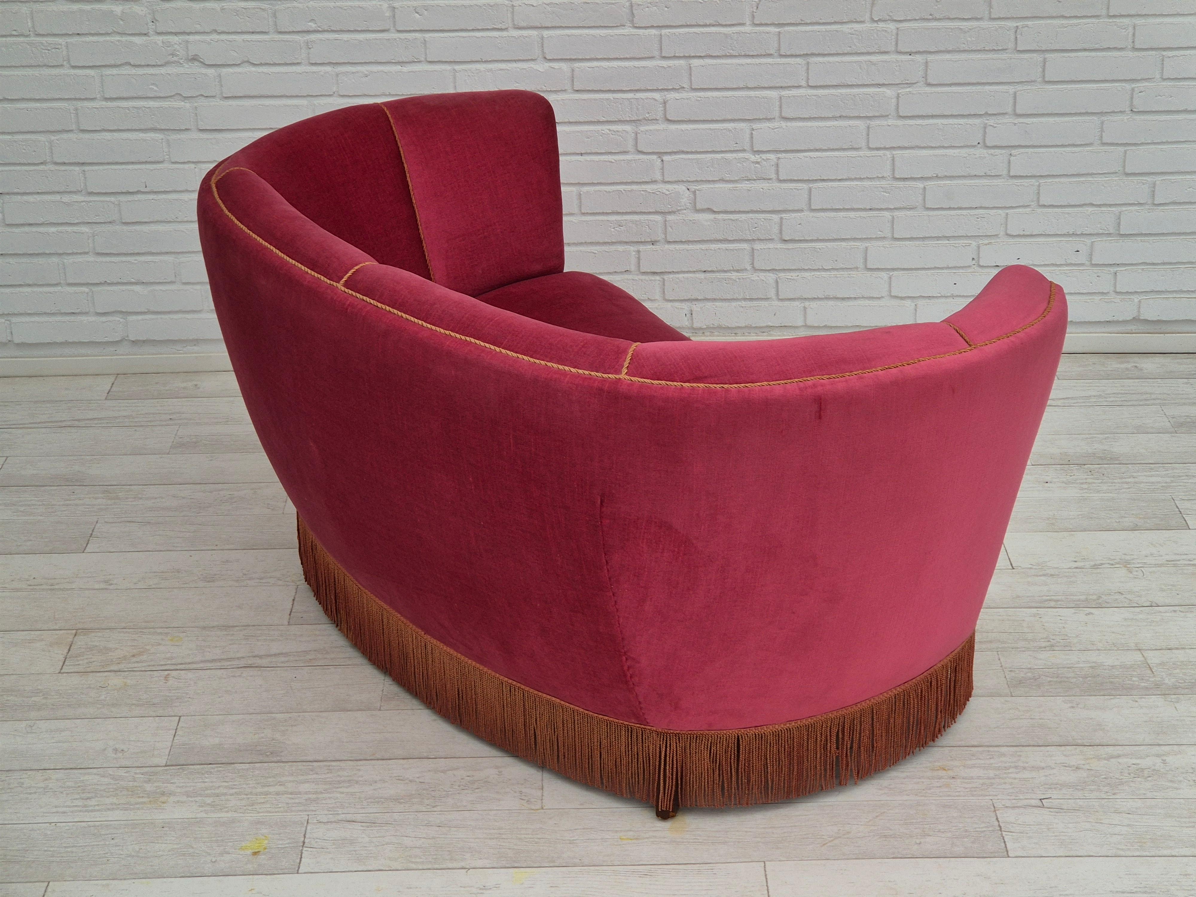 Velvet 1960s, Danish design, 2 seater 