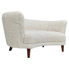 1960s, Danish Design, 2 Seater Banana Sofa, Refurbished-Reupholstered