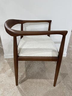 1960s Danish Design and Scandinavian Style Wooden and Bouclé Fabric Chair