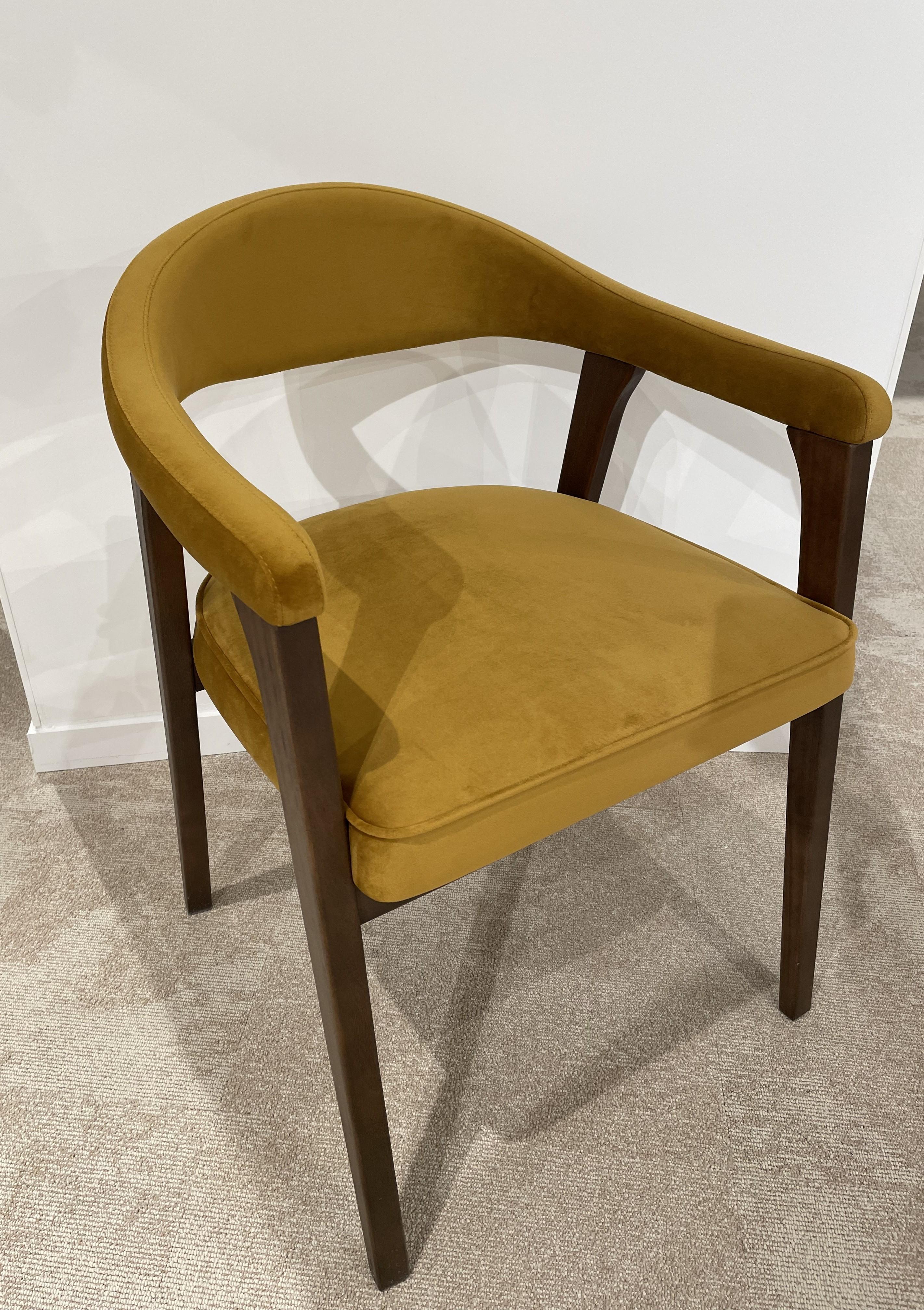 1960s Danish Design and Scandinavian Style Wooden and Velvet Fabric Chair For Sale 5