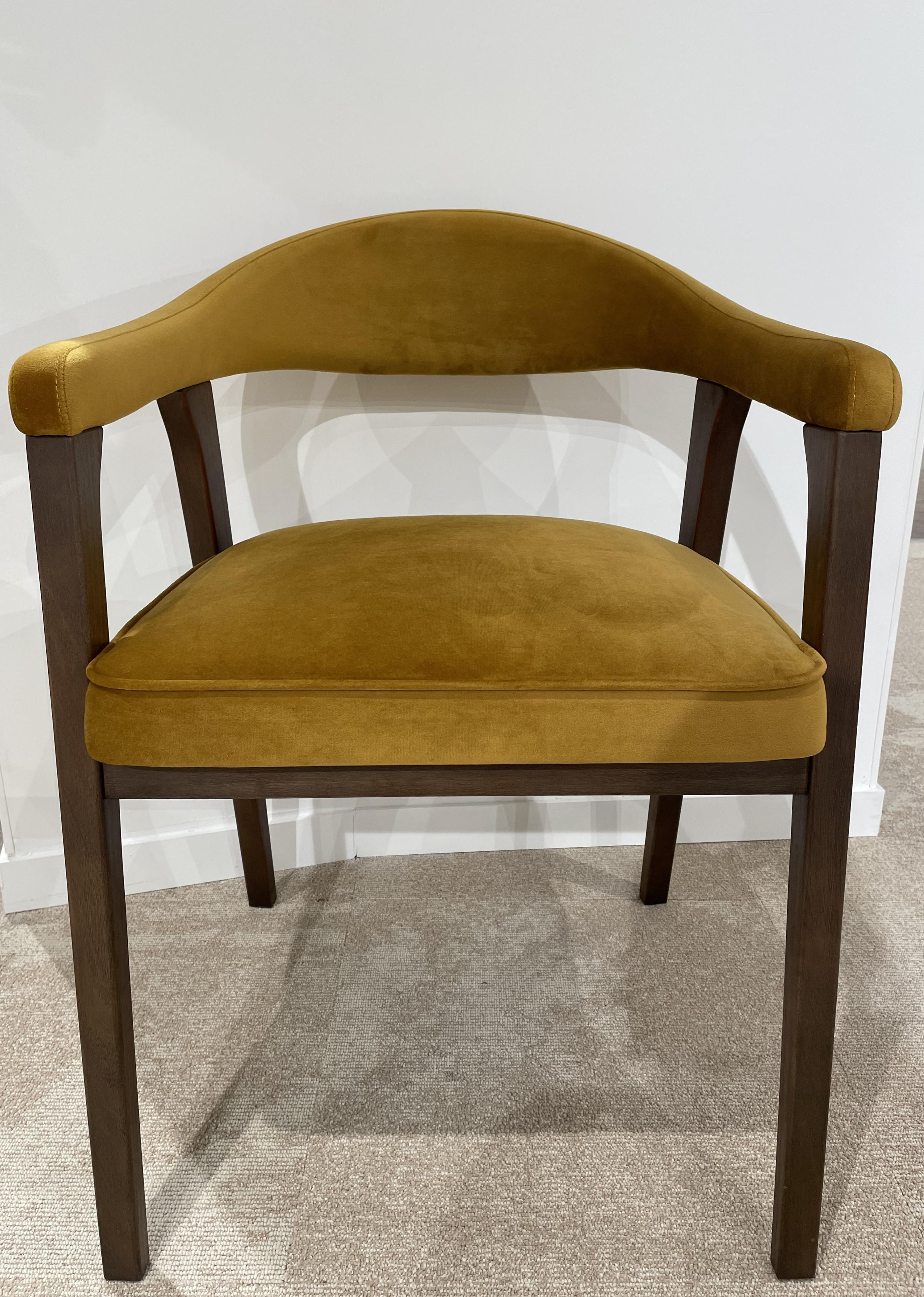1960s Danish Design and Scandinavian Style Wooden and Velvet Fabric Chair For Sale 8