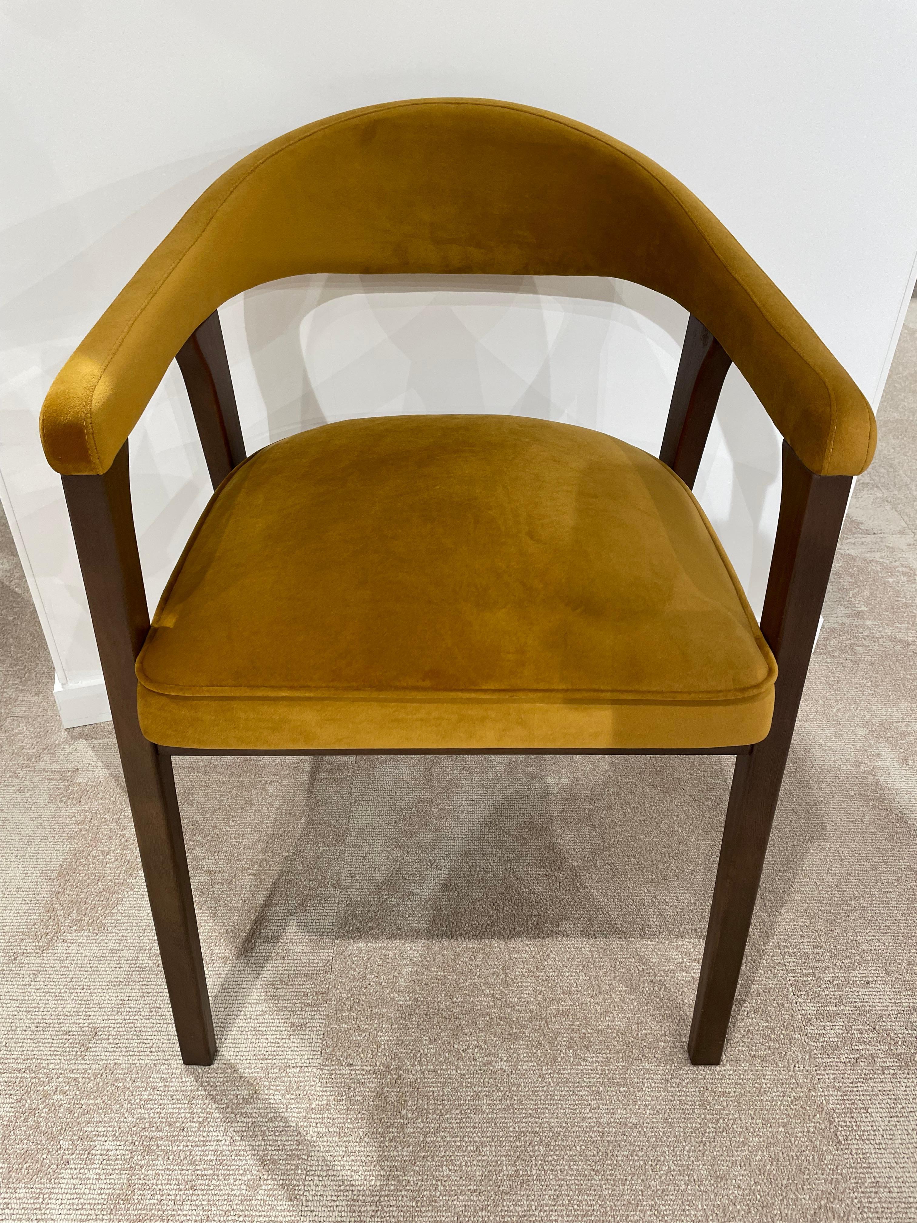 1960s Danish Design and Scandinavian Style Wooden and Velvet Fabric Chair For Sale 9
