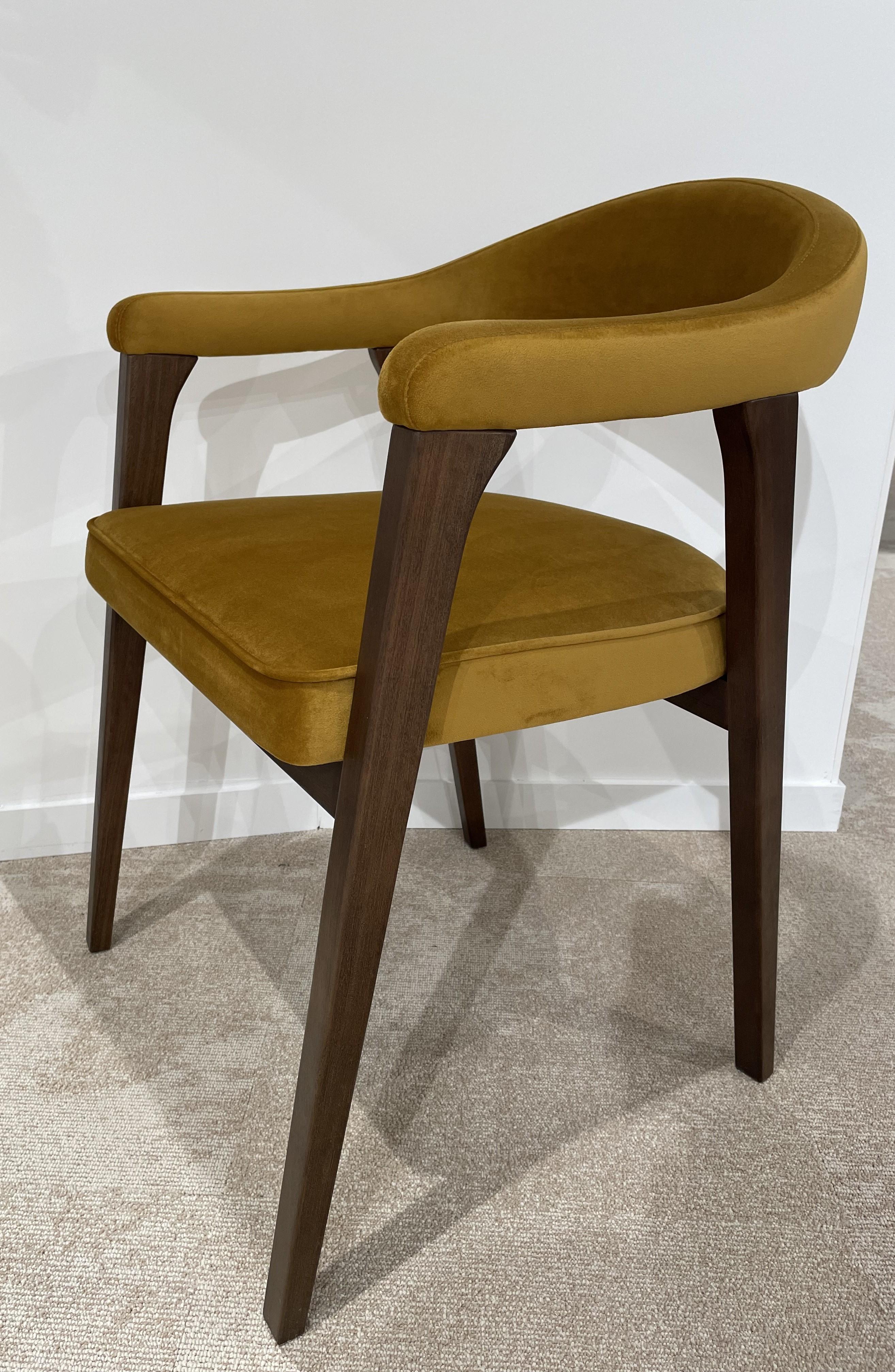 1960s Danish Design and Scandinavian Style Wooden and Velvet Fabric Chair For Sale 10