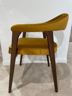 1960s Danish Design and Scandinavian Style Wooden and Velvet Fabric Chair