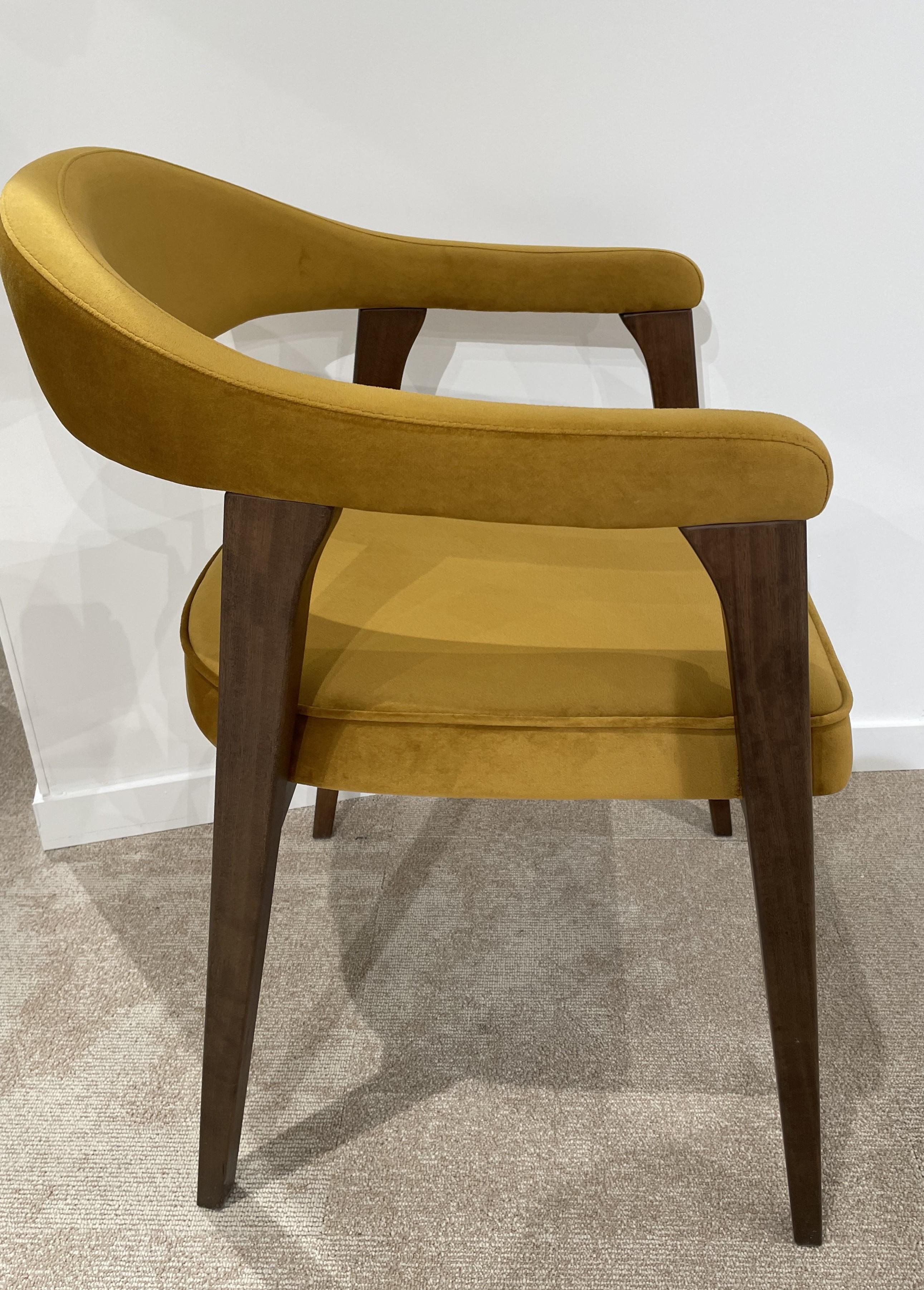 1960s Danish Design and Scandinavian Style Wooden and Velvet Fabric Chair For Sale 3