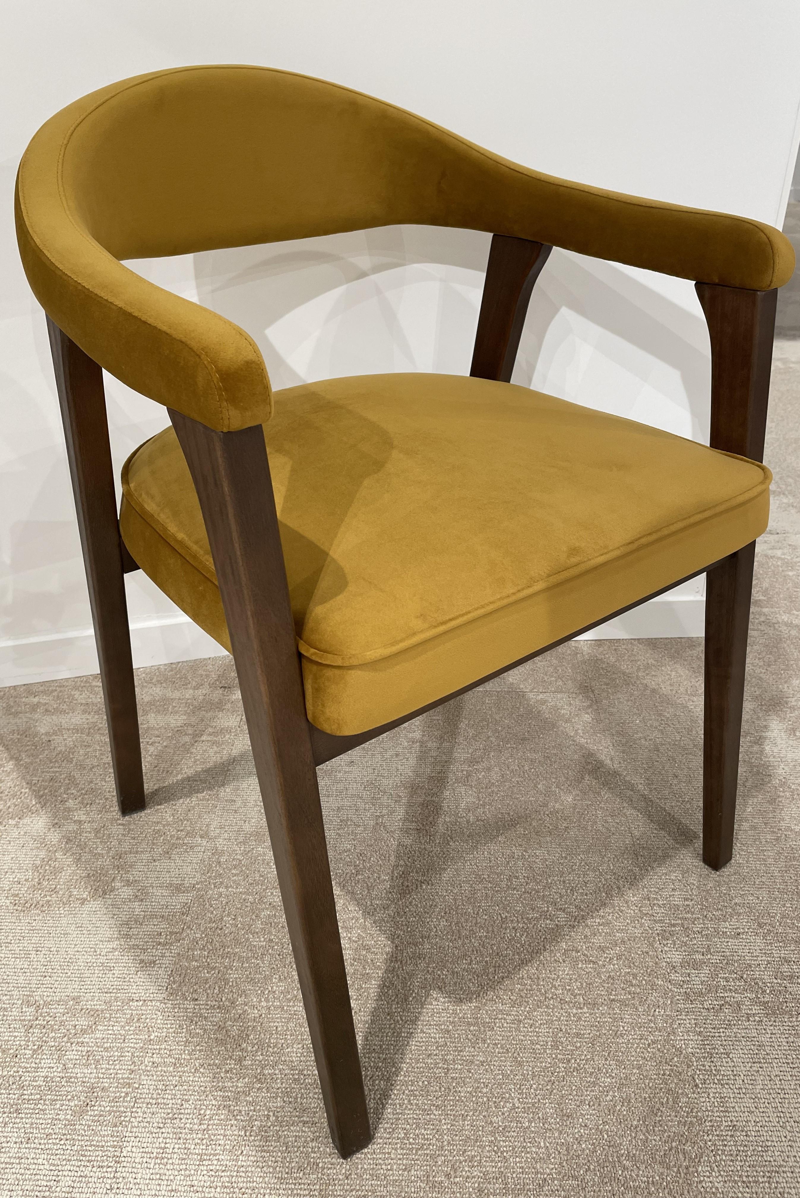 1960s Danish Design and Scandinavian Style Wooden and Velvet Fabric Chair For Sale 4