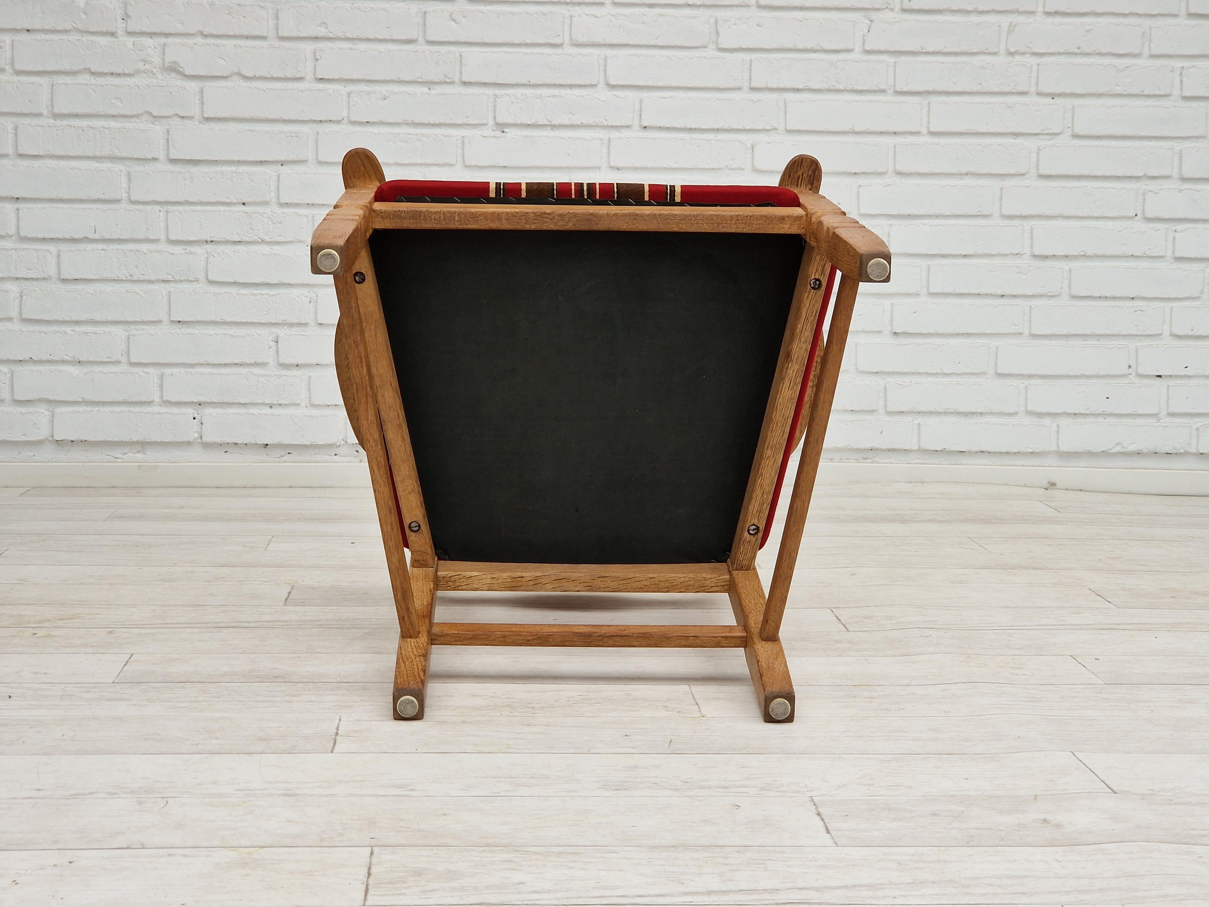 1960s, Danish Design, Armchair, Oak Wood, Furniture Wool For Sale 10