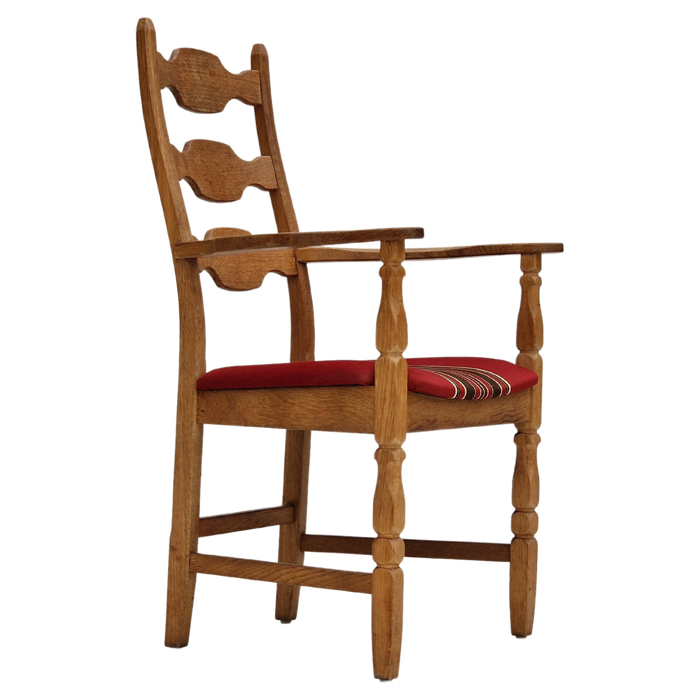 1960s, Danish design, fauteuil, bois de chêne, meubles en laine.
