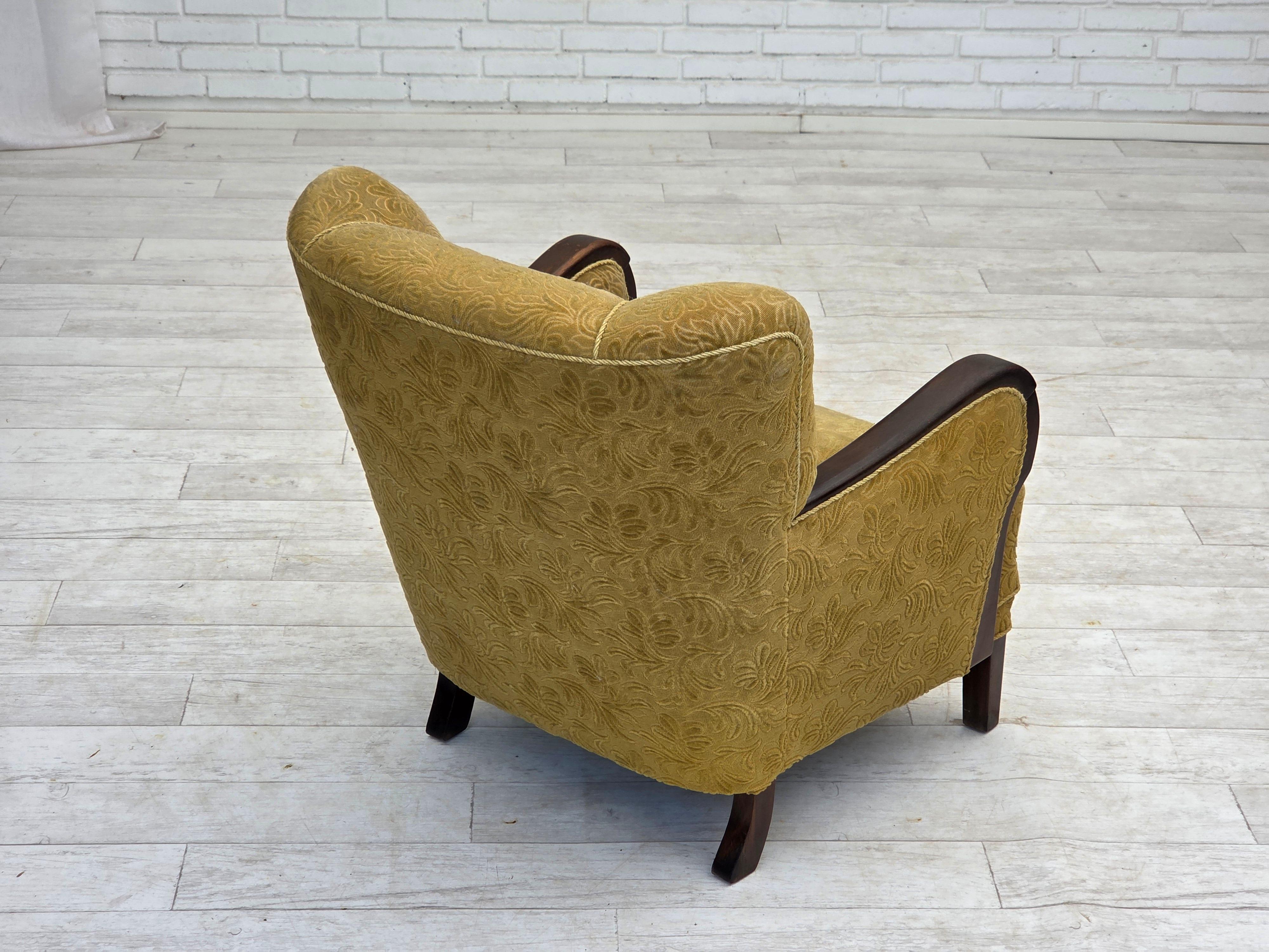 Dänisches Design, Sessel, Originalzustand, 1960er Jahre, Möbelstoff. im Angebot 5
