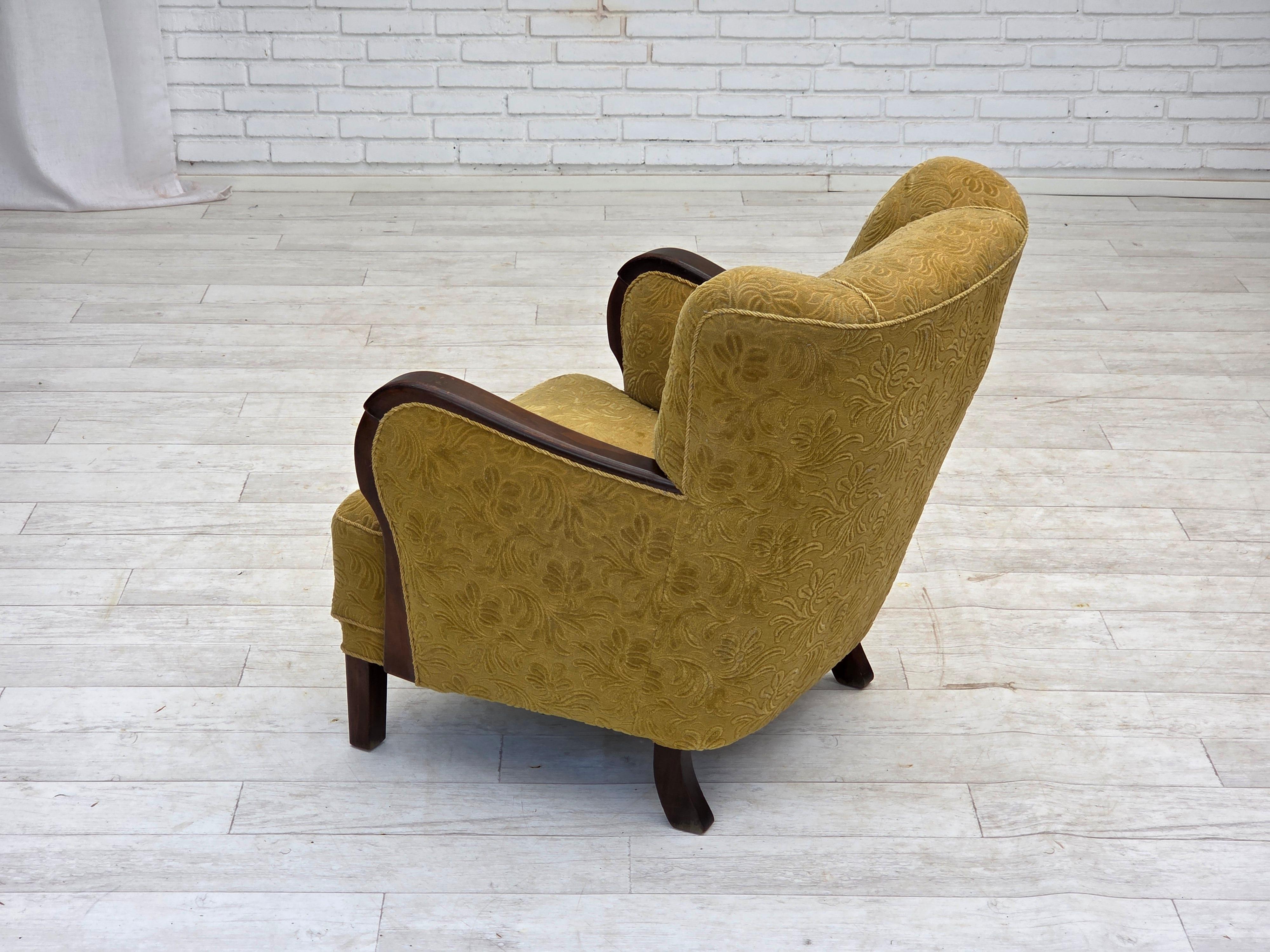 Dänisches Design, Sessel, Originalzustand, 1960er Jahre, Möbelstoff. im Angebot 7