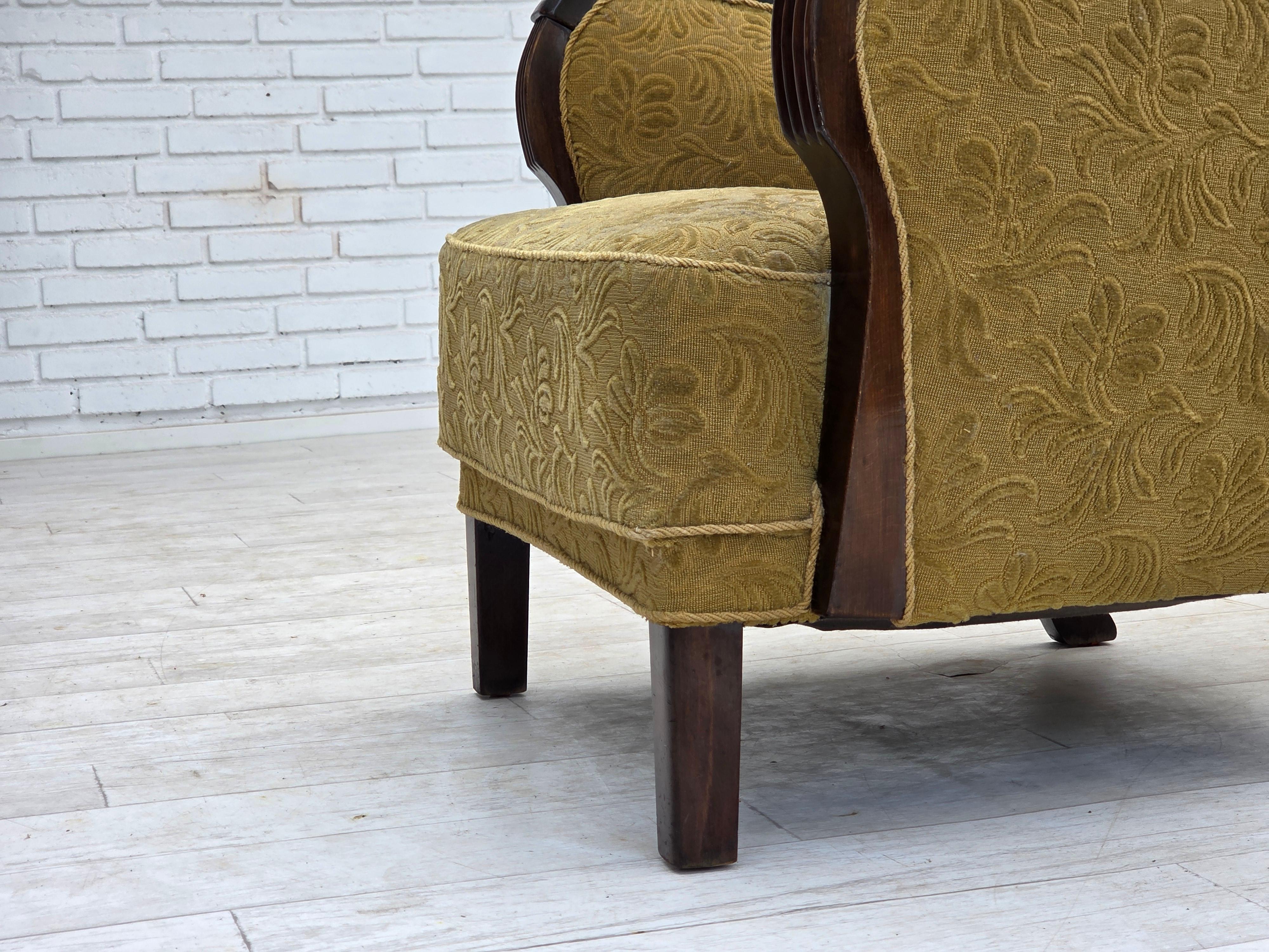 Dänisches Design, Sessel, Originalzustand, 1960er Jahre, Möbelstoff. im Angebot 8