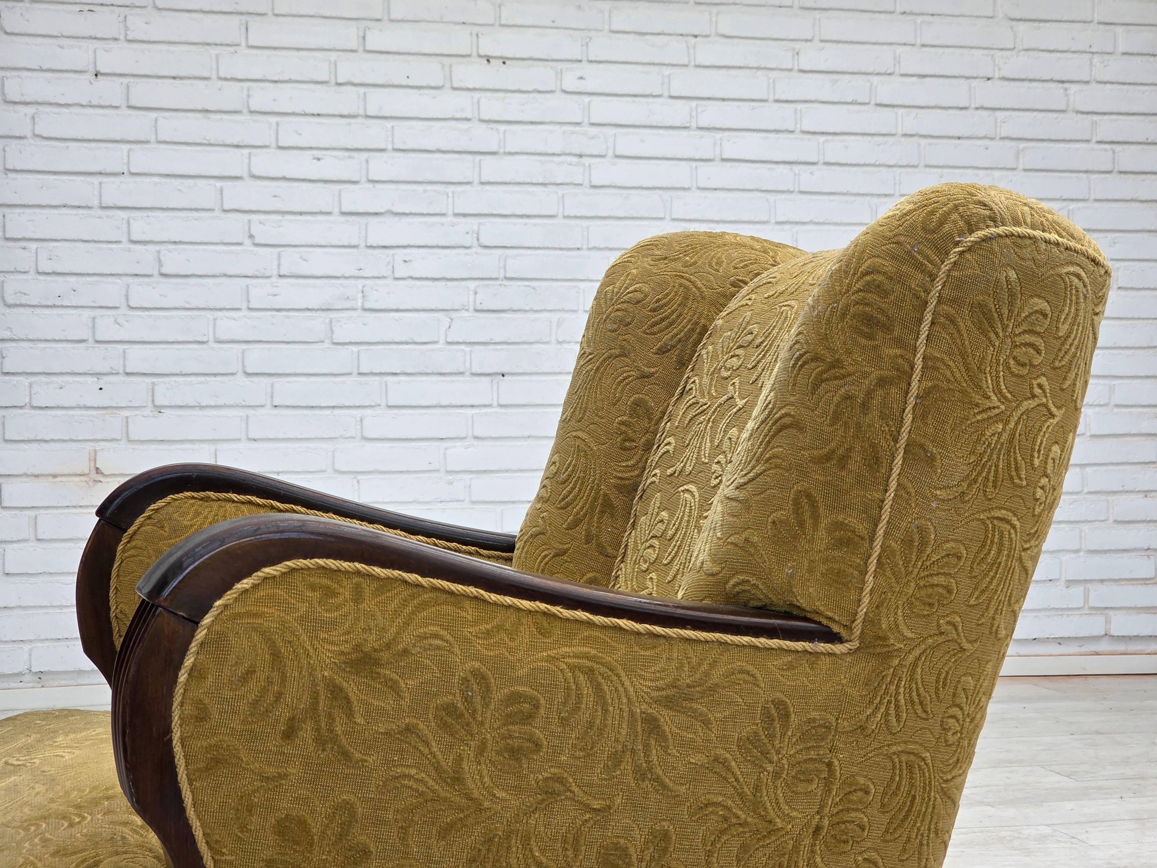 Dänisches Design, Sessel, Originalzustand, 1960er Jahre, Möbelstoff. im Angebot 9