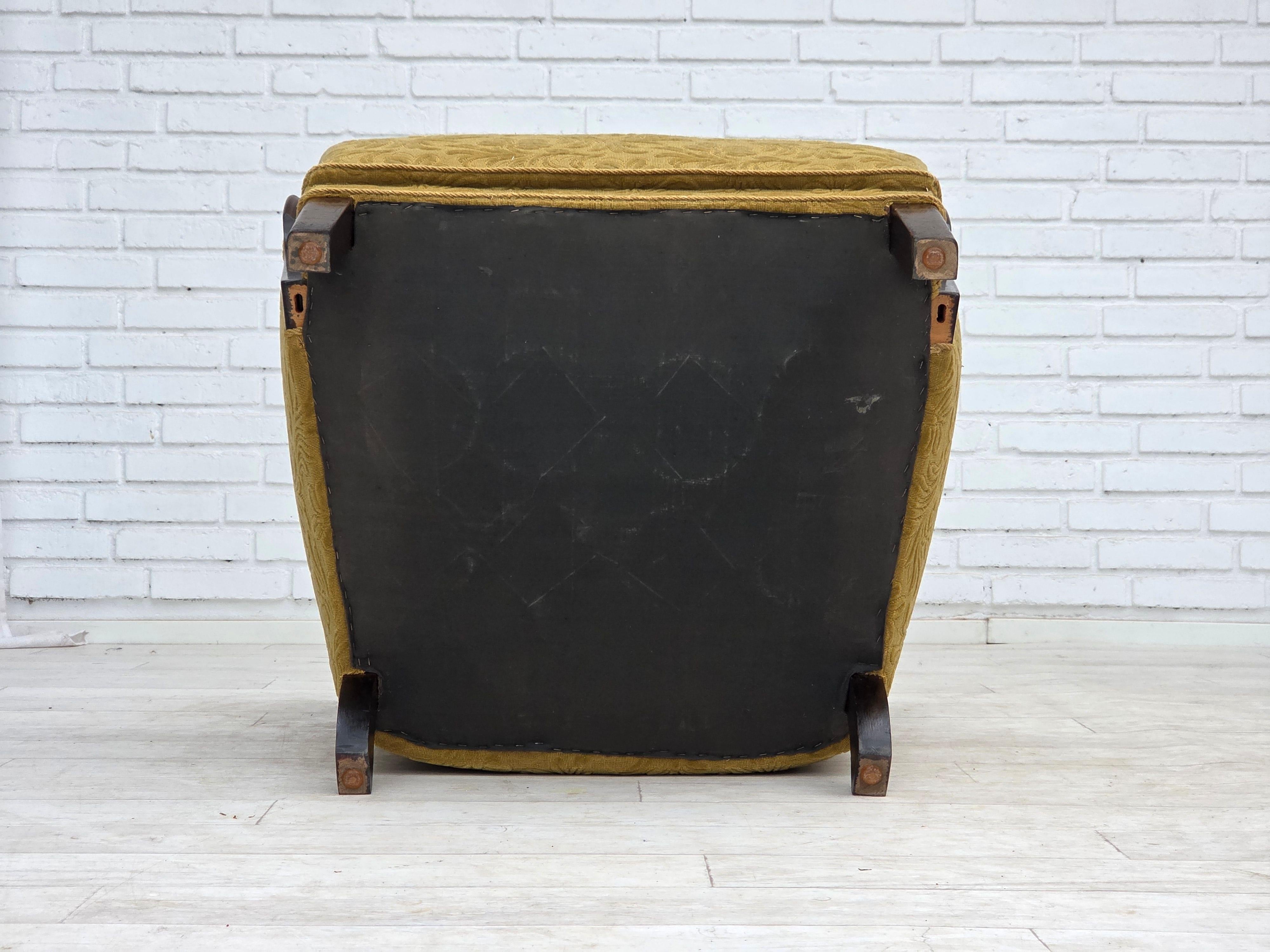 Dänisches Design, Sessel, Originalzustand, 1960er Jahre, Möbelstoff. im Angebot 11
