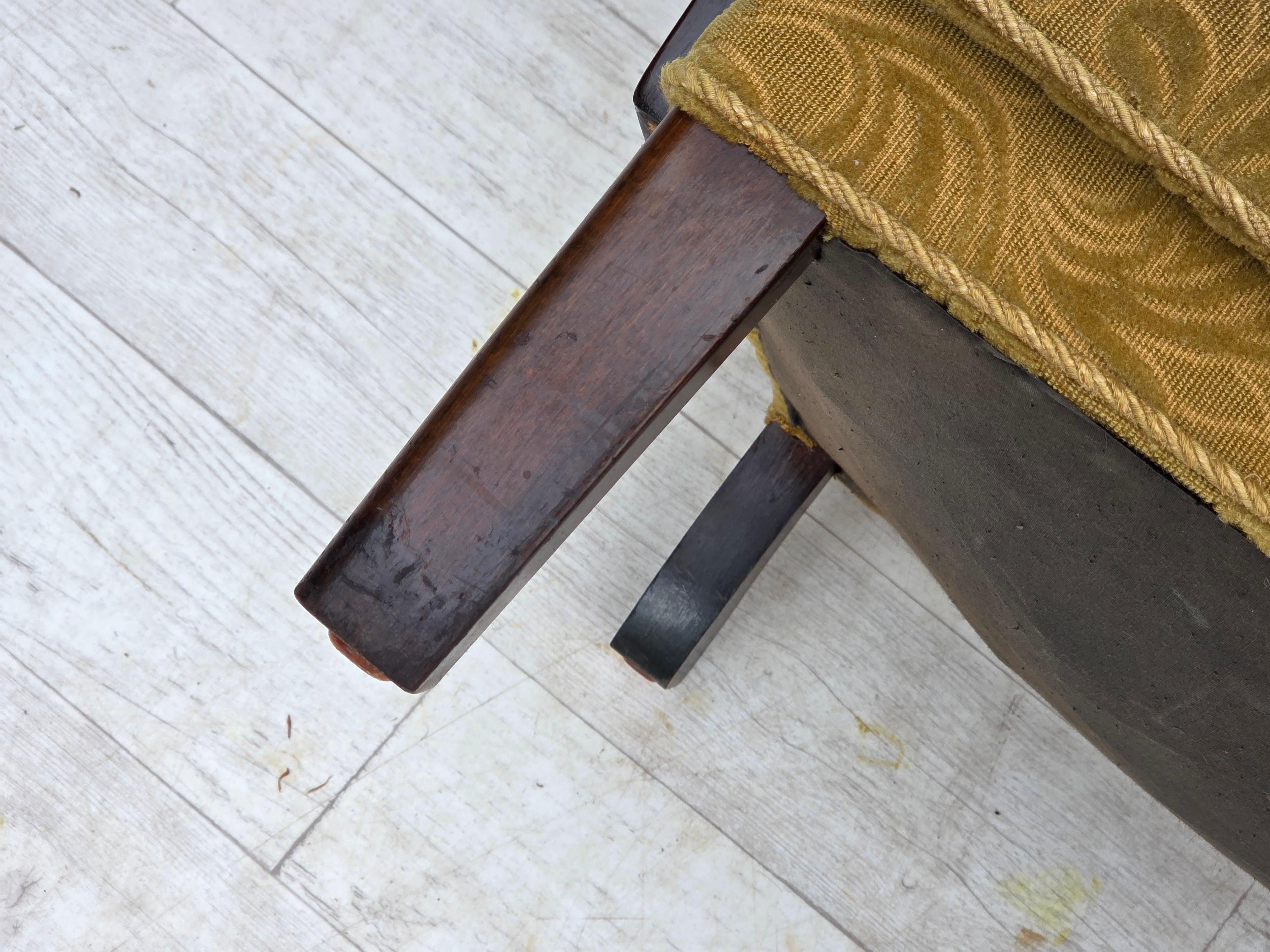 Dänisches Design, Sessel, Originalzustand, 1960er Jahre, Möbelstoff. im Angebot 12