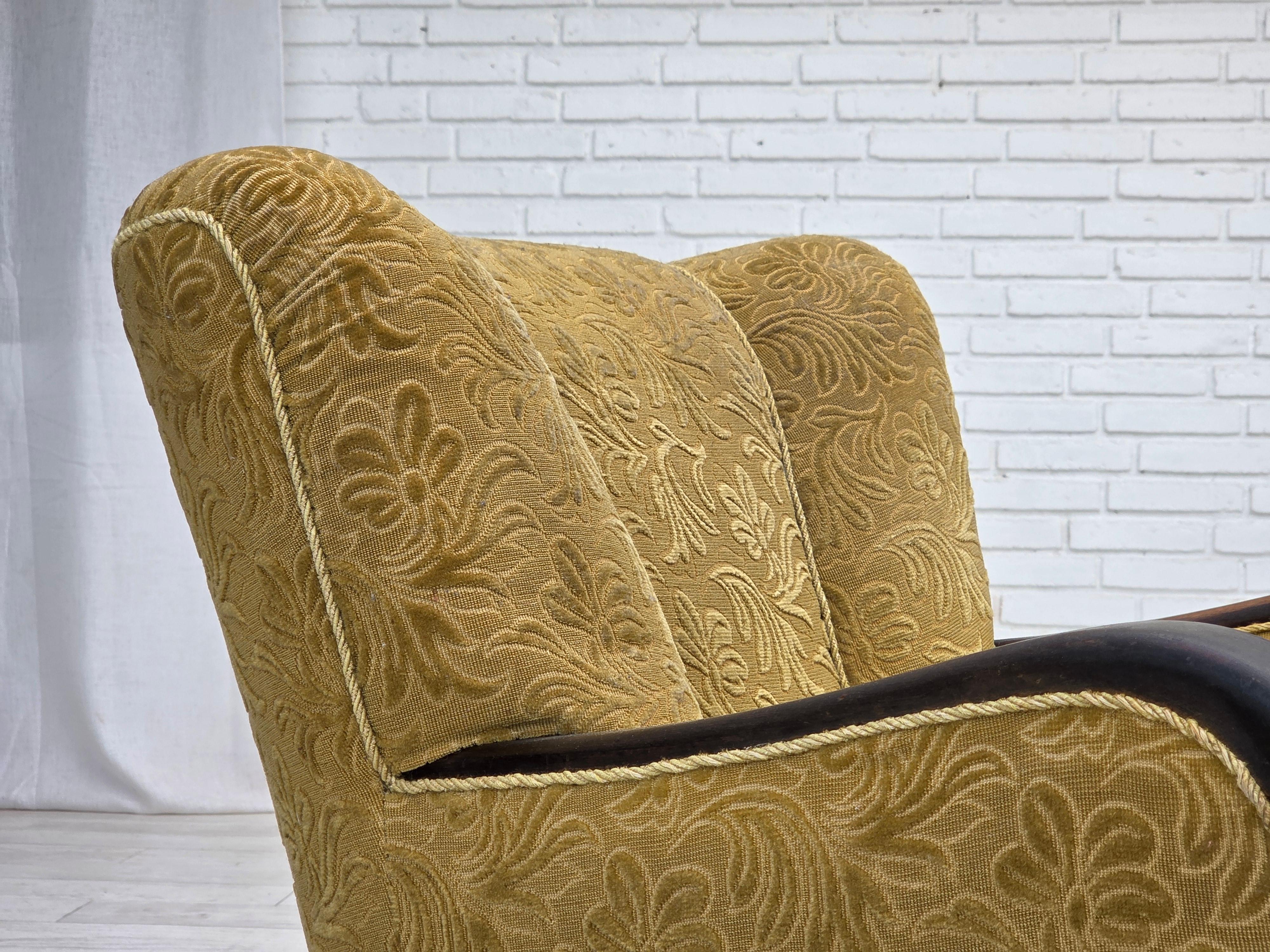 Dänisches Design, Sessel, Originalzustand, 1960er Jahre, Möbelstoff. (Mitte des 20. Jahrhunderts) im Angebot