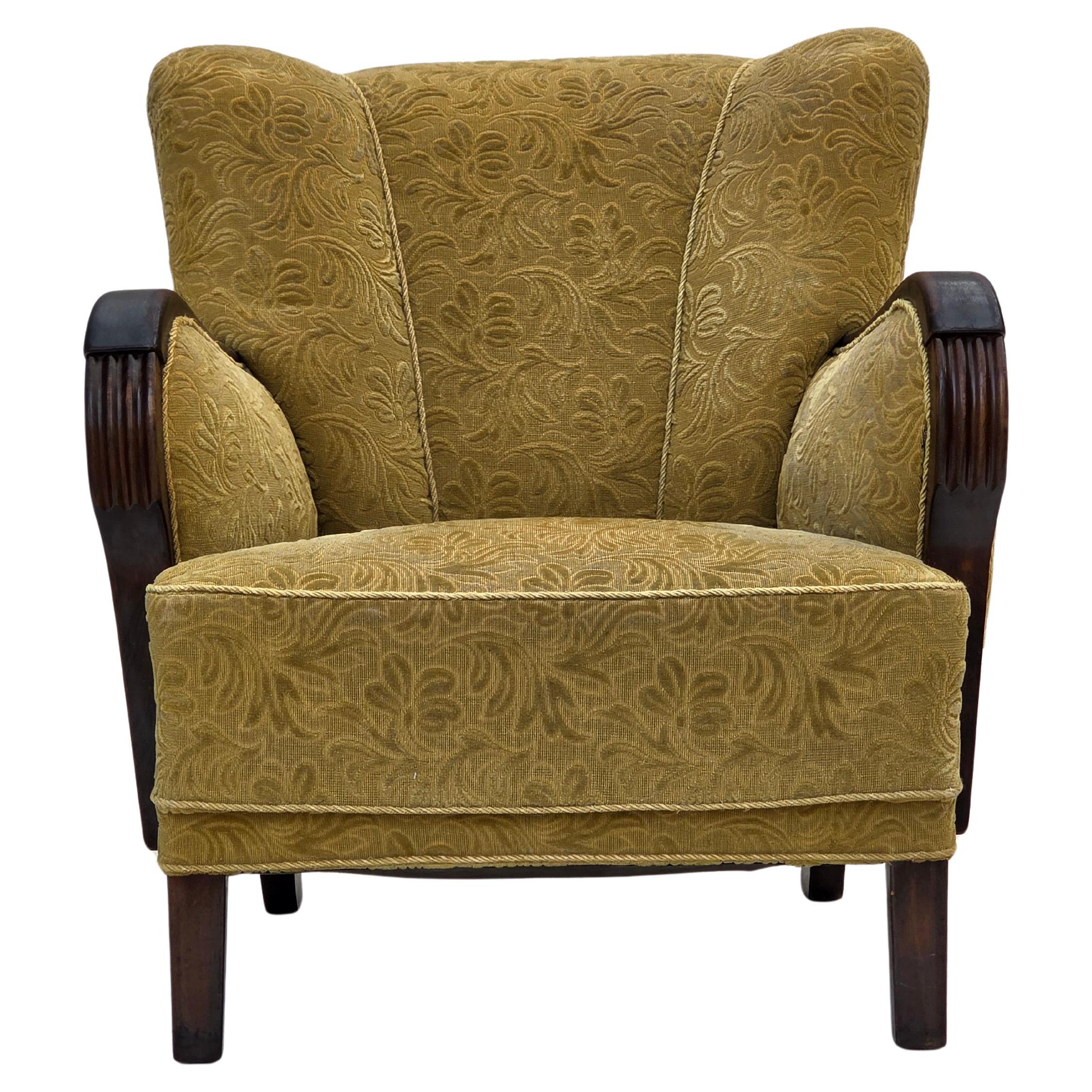 1960s, Danish design, armchair, original condition, furniture fabric.