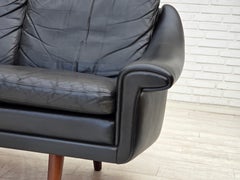 Anni '60, design danese di Aage Christensen, divano a 3 posti, pelle.