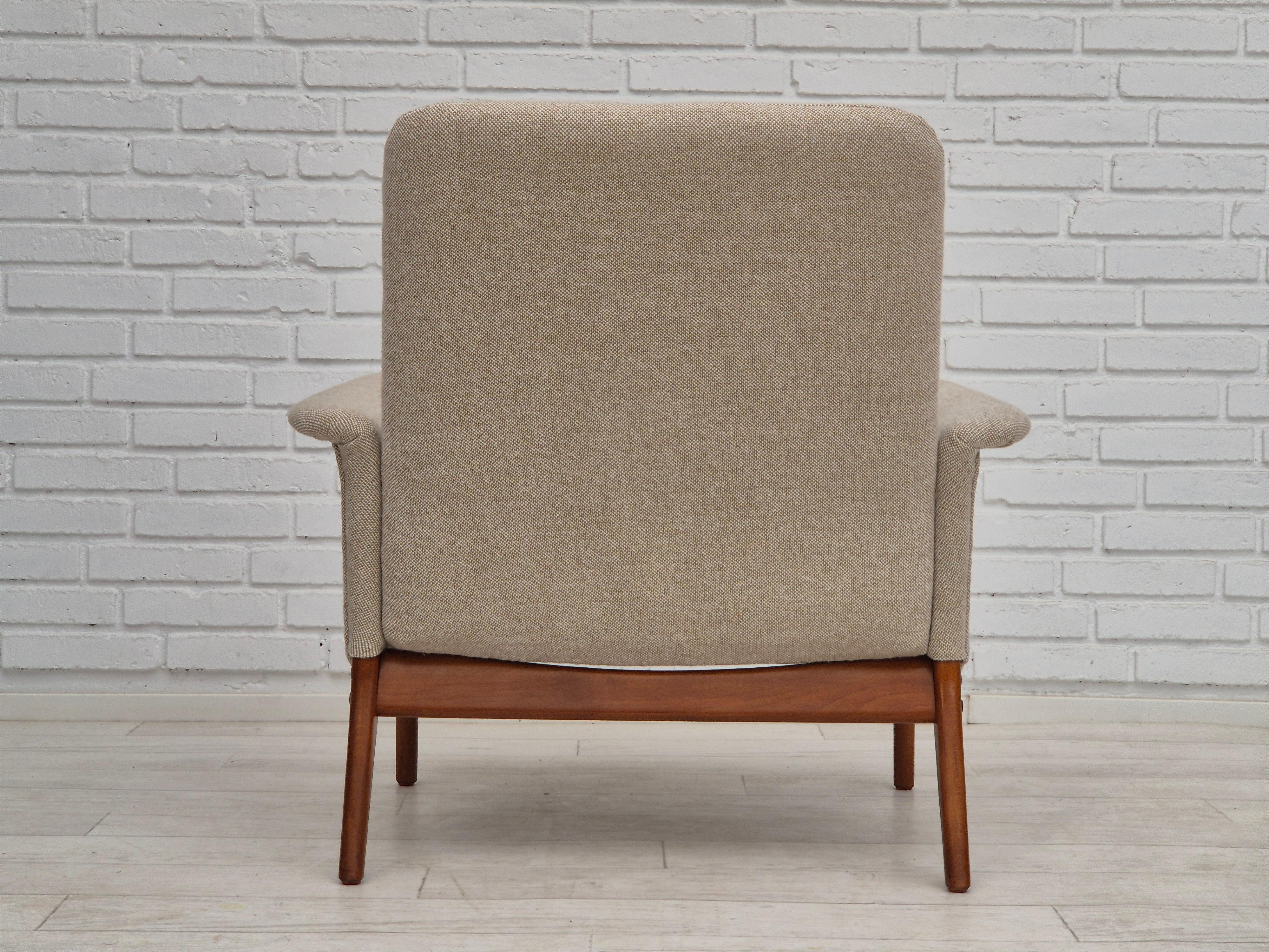 1960er Jahre, dänisches Design von Alf Svensson für Fritz Hansen, neu gepolsterter Einfachstuhl. (Mitte des 20. Jahrhunderts) im Angebot