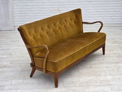 1960s, Danish design by Alfred Christensen, 2-seater sofa, furniture velour.