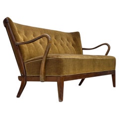 1960s, Danish design by Alfred Christensen, 2-seater sofa, furniture velour.