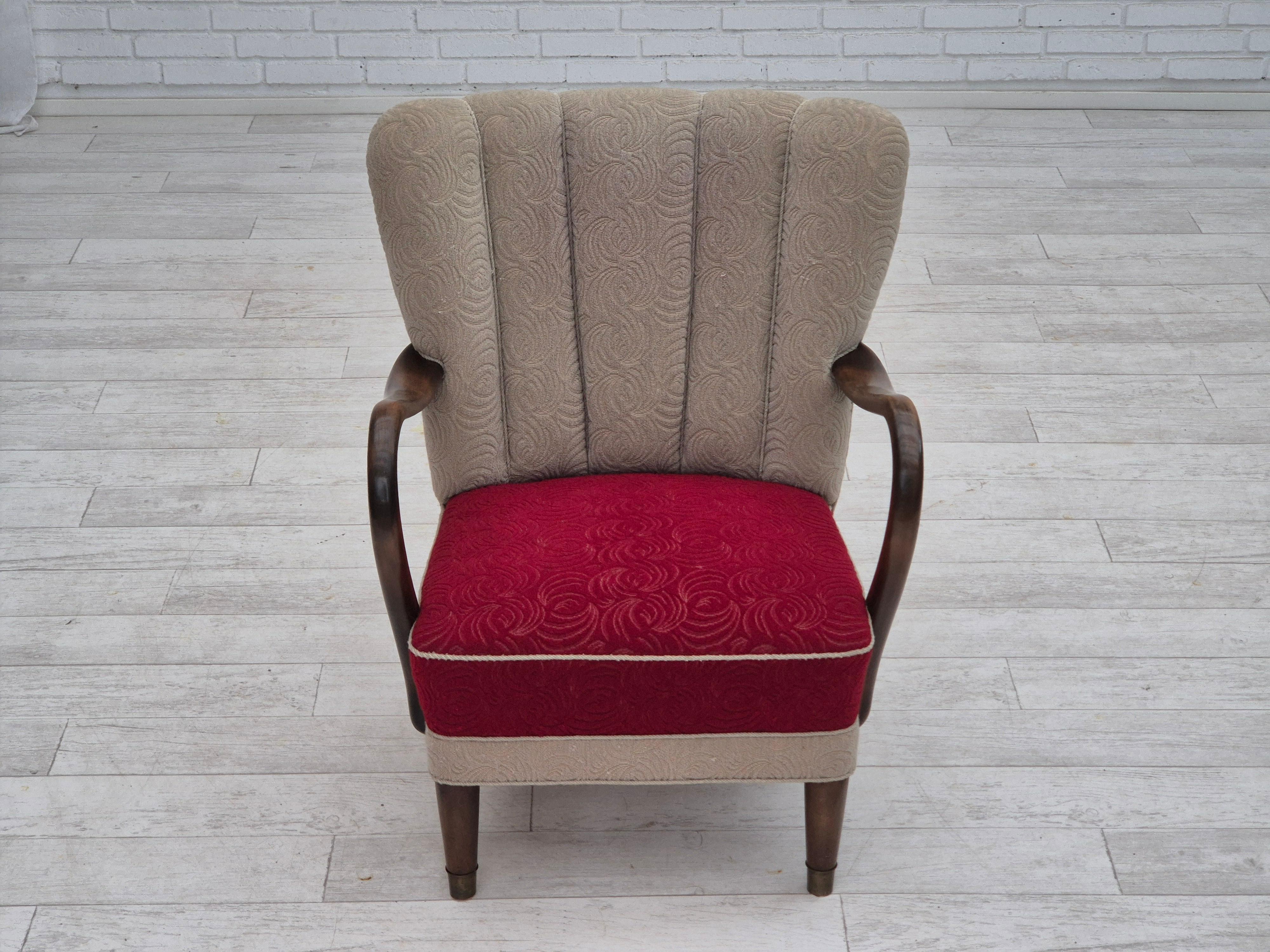 Scandinave moderne Des années 1960, design danois d'Alfred Christensen, fauteuil en état d'origine. en vente