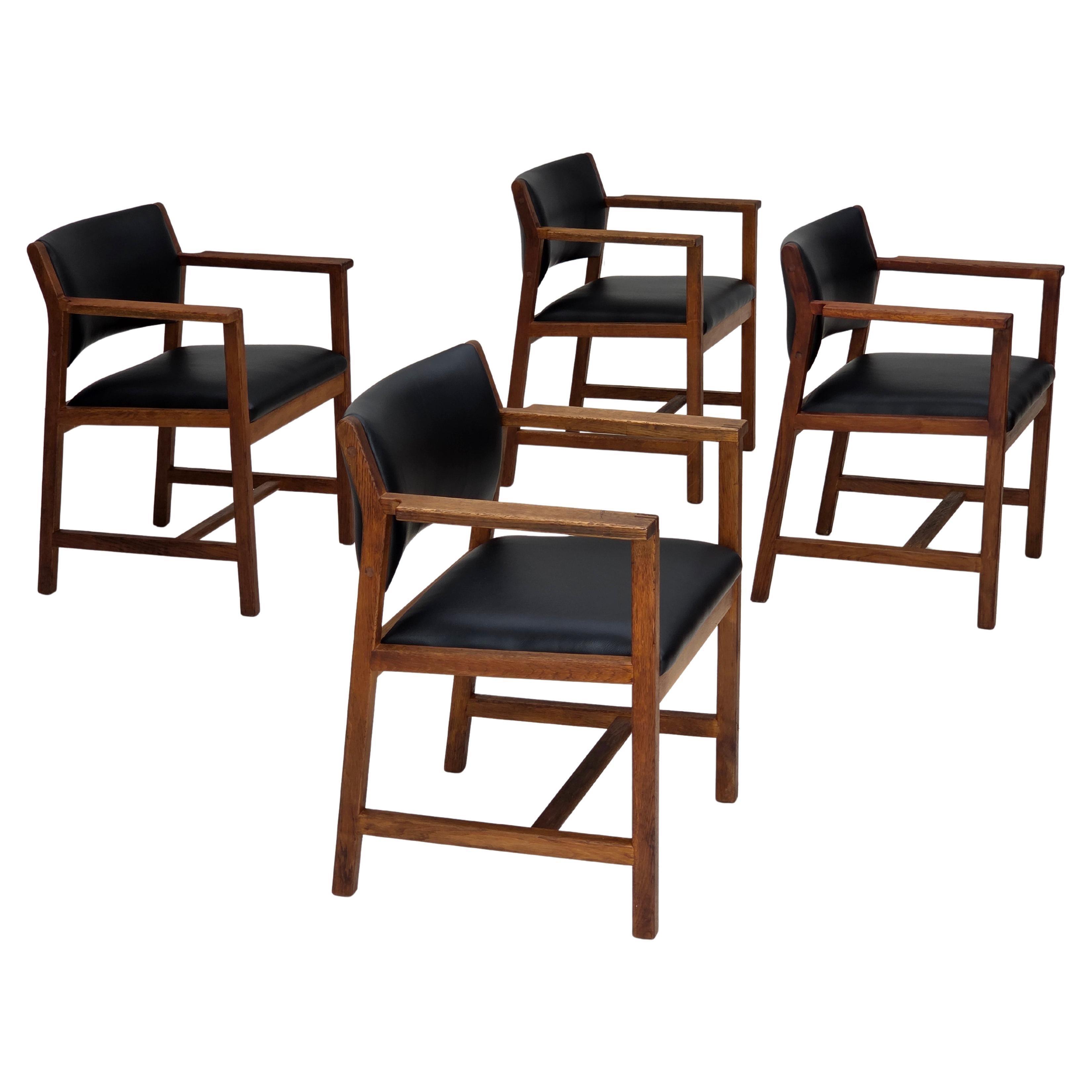 1960er Jahre, dänisches Design von Børge Mogensen, Modell BM 74, Satz mit 4 Stühlen. im Angebot