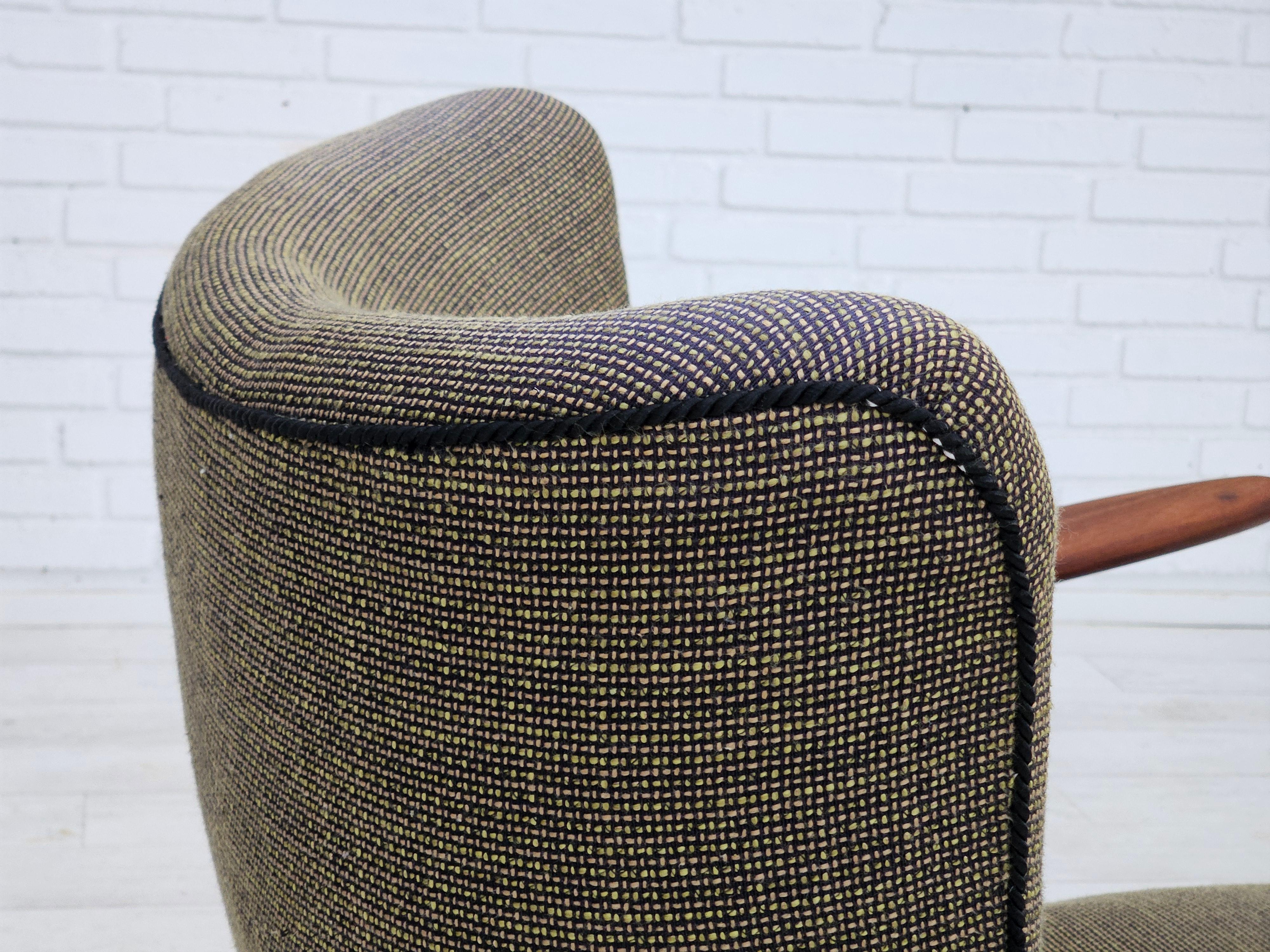 Anni '60, design danese di Erhardsen & Andersen, poltrona, mobili in lana. in vendita 4