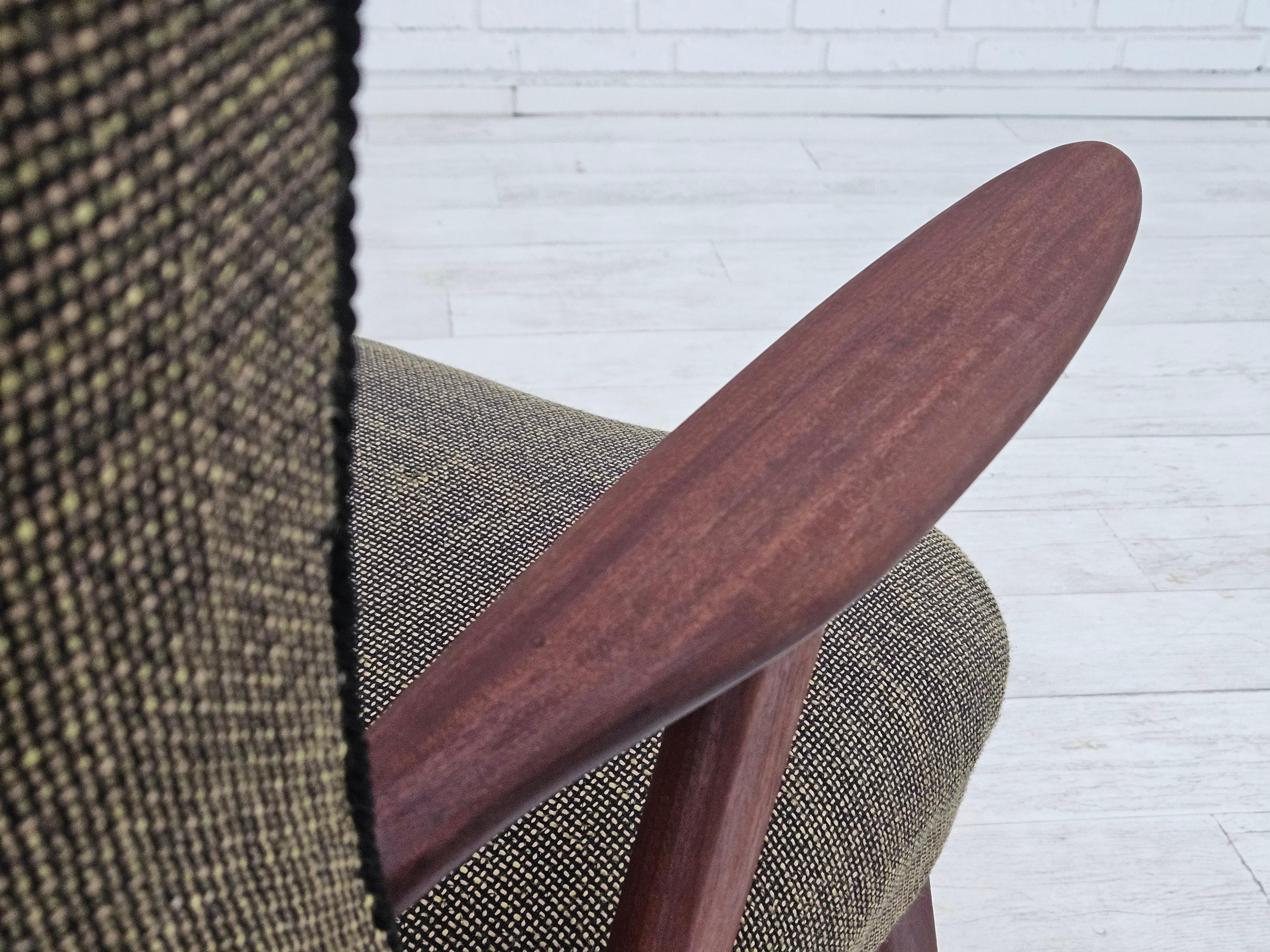 Anni '60, design danese di Erhardsen & Andersen, poltrona, mobili in lana. in vendita 5