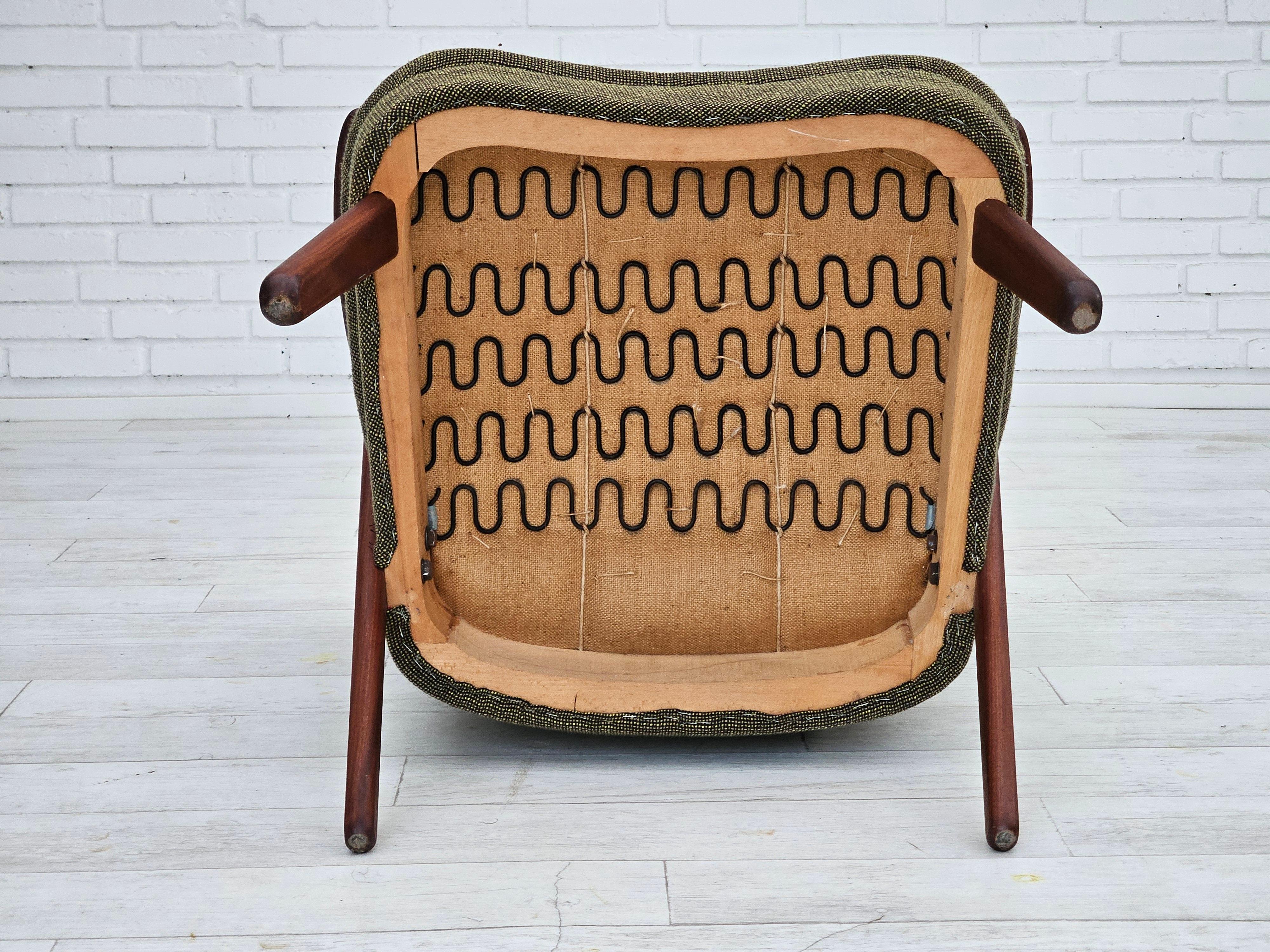Anni '60, design danese di Erhardsen & Andersen, poltrona, mobili in lana. in vendita 6