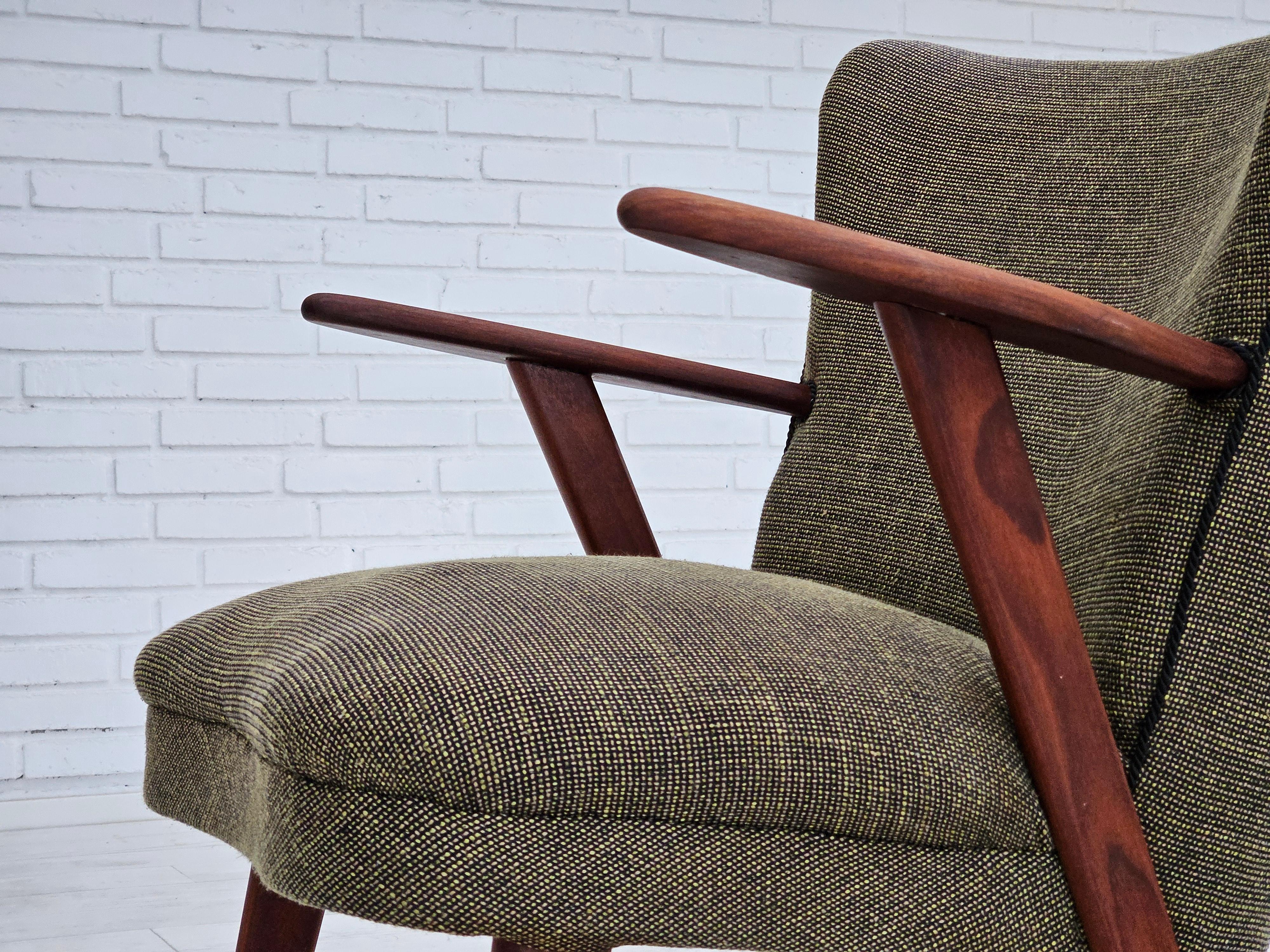 Anni '60, design danese di Erhardsen & Andersen, poltrona, mobili in lana. in vendita 8
