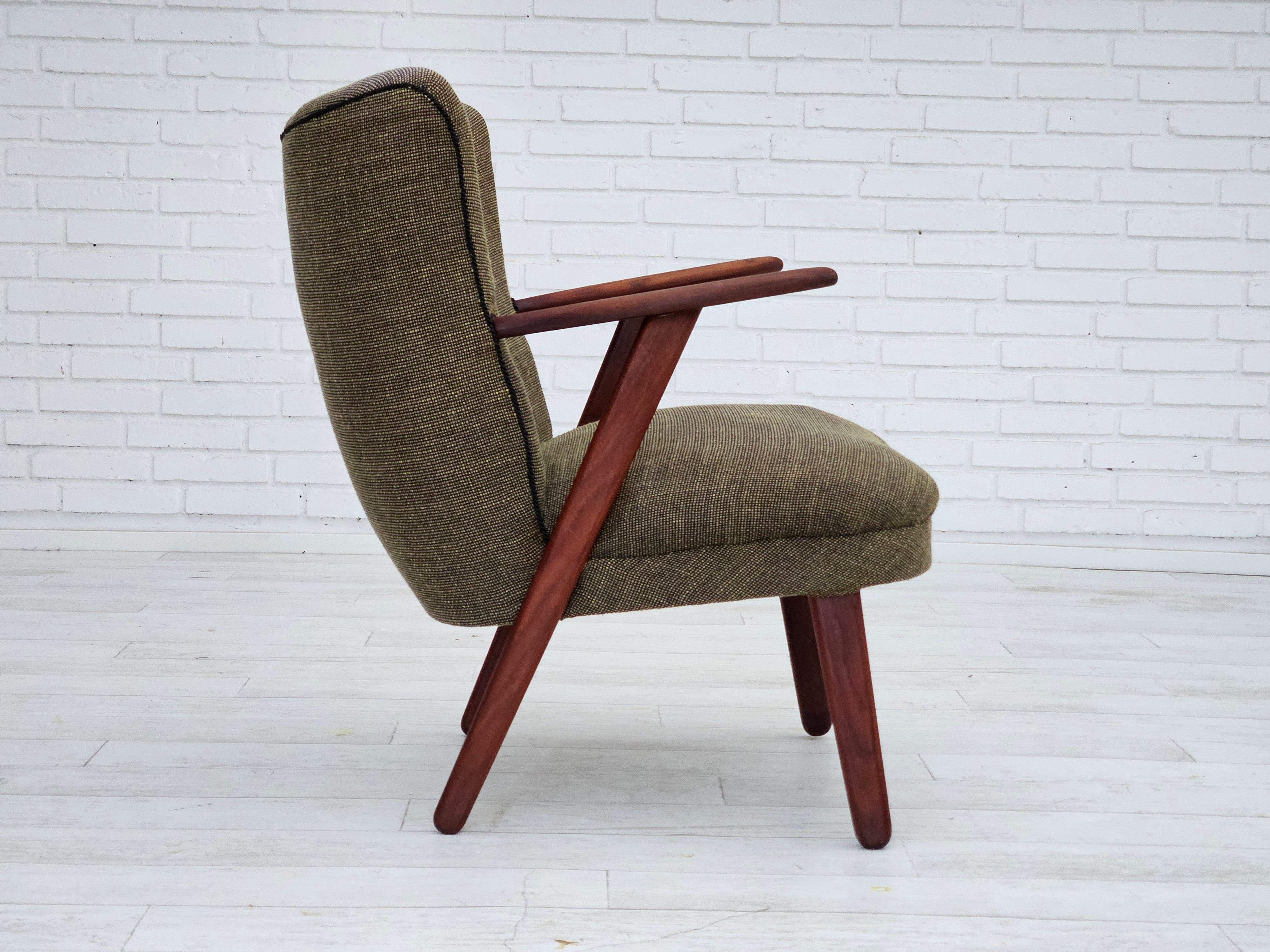 Danese Anni '60, design danese di Erhardsen & Andersen, poltrona, mobili in lana. in vendita
