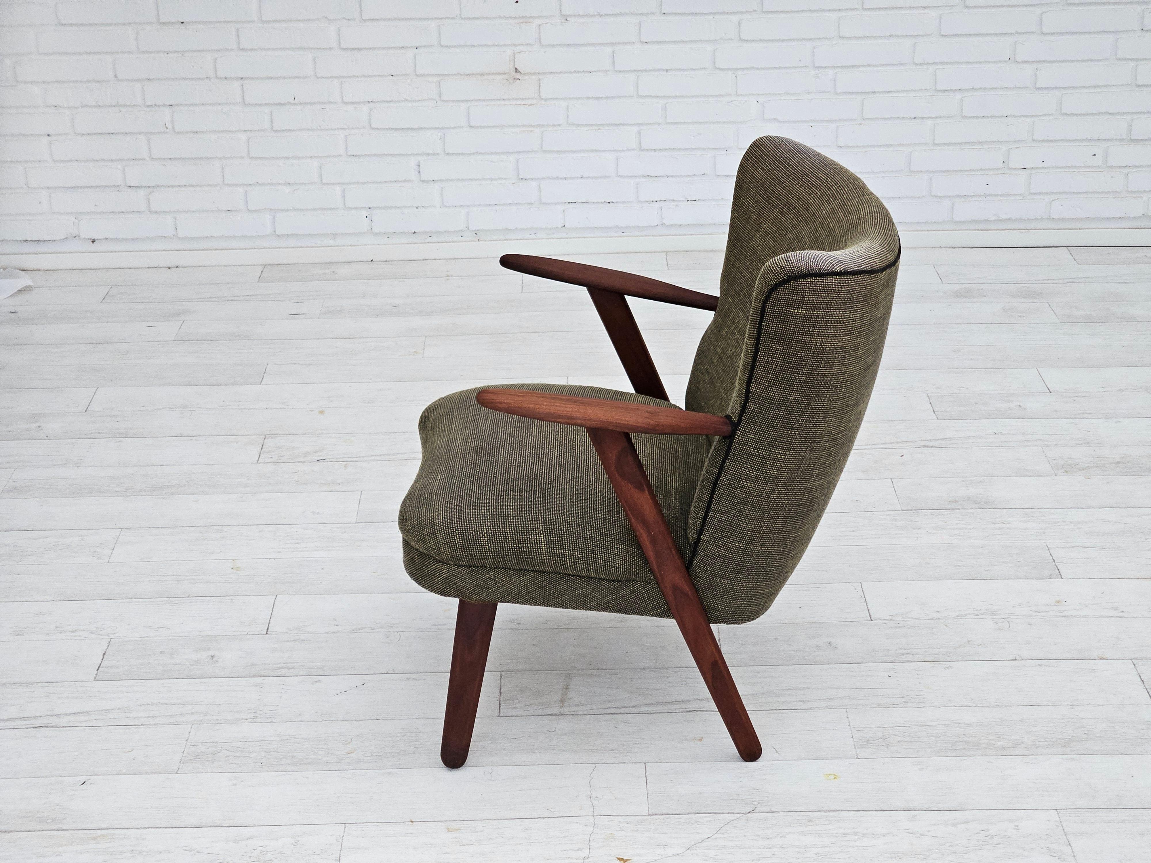 Anni '60, design danese di Erhardsen & Andersen, poltrona, mobili in lana. in vendita 1